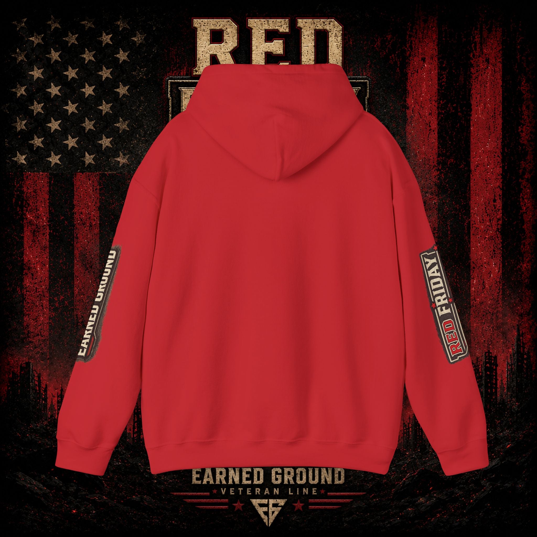 Red Friday Hoodie — " WE WEAR READ UNITL THE ALL COME HOME" Veterans American Flag Pullover