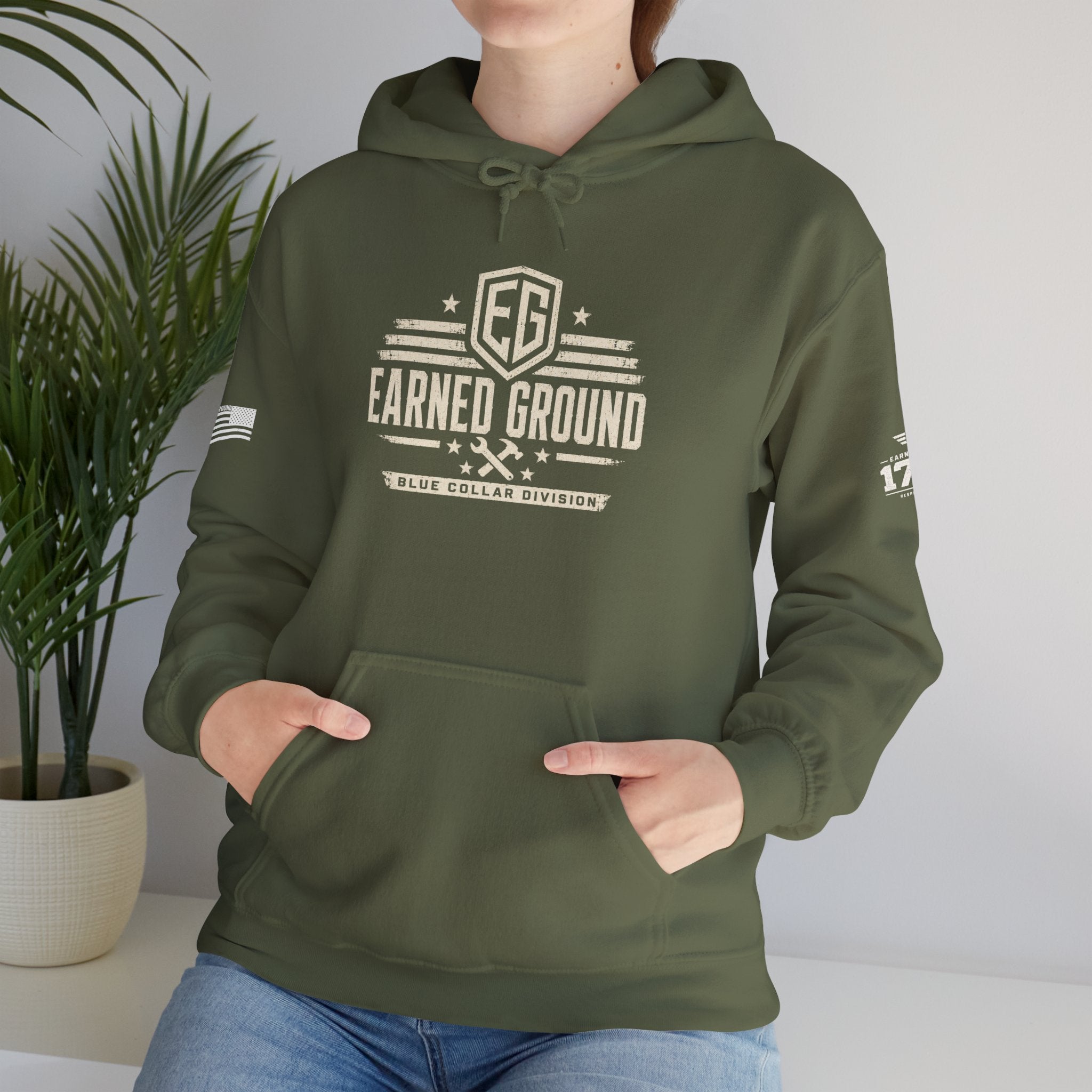 Earned Ground Blue Collar Hoodie – Blue Collar Division Hoodie