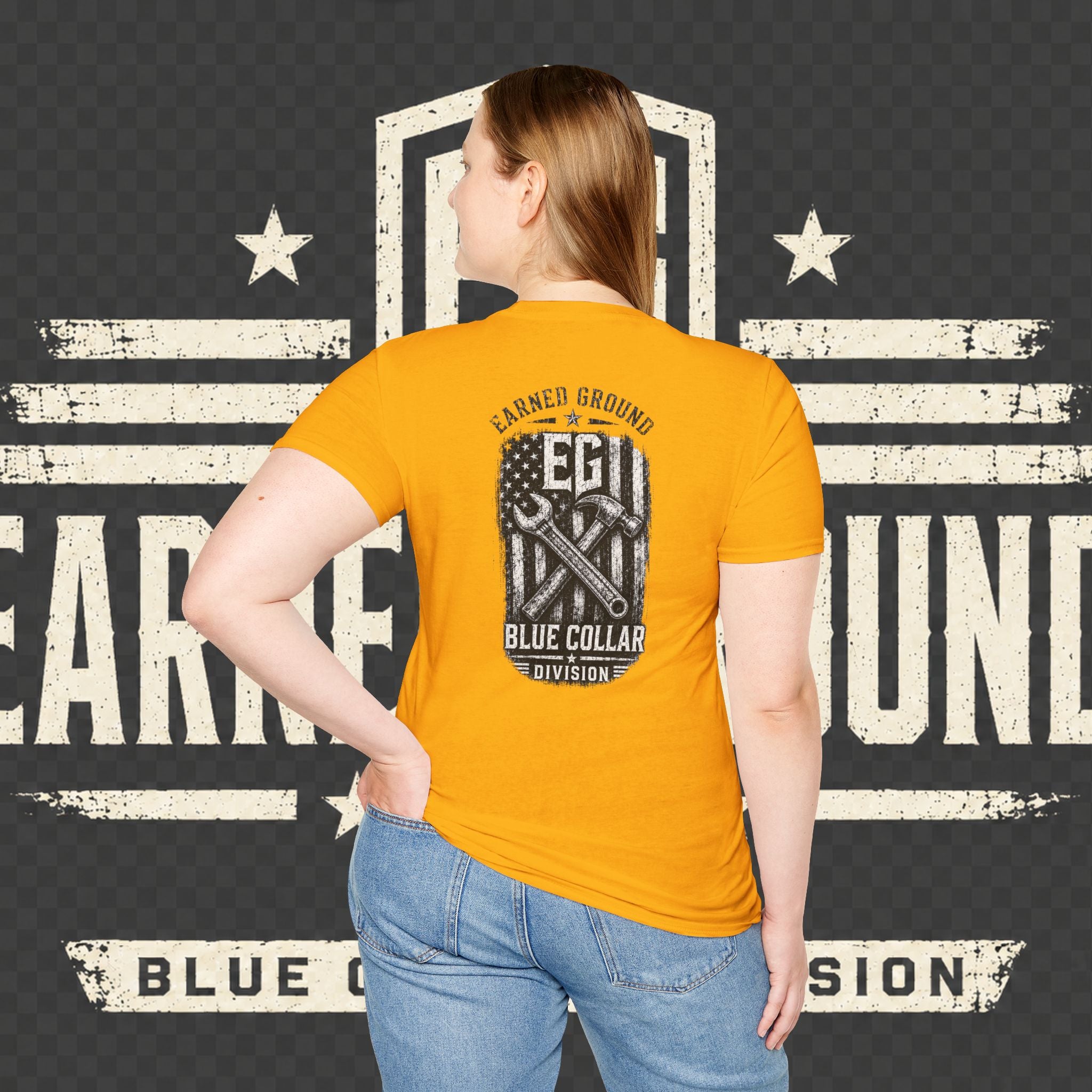EARNED GROUND "BLUE COLLAR DIVISION" Coastal Calm Graphic T-Shirt