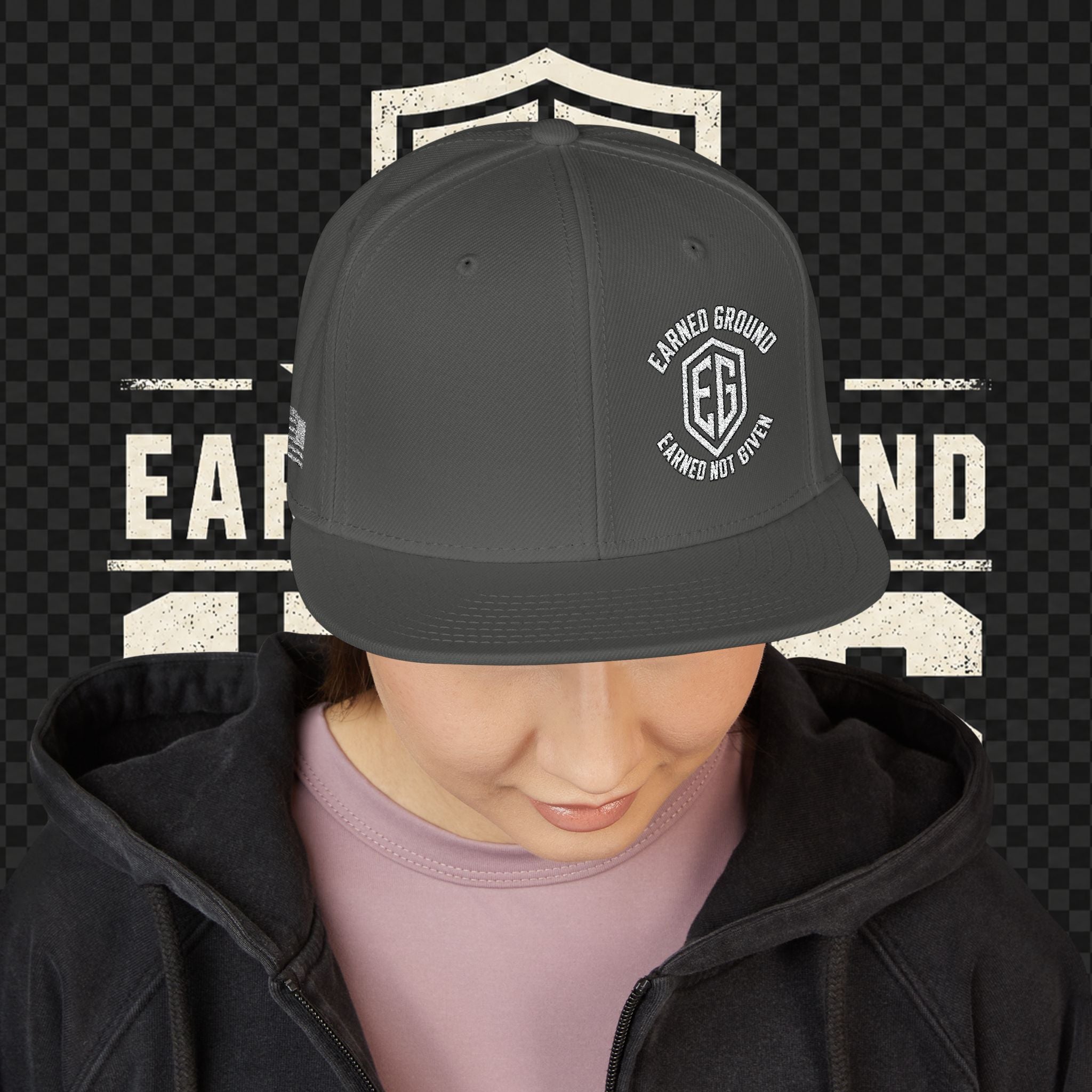 Earned Ground Embroidered Snapback Hat – Respect Is Earned Logo