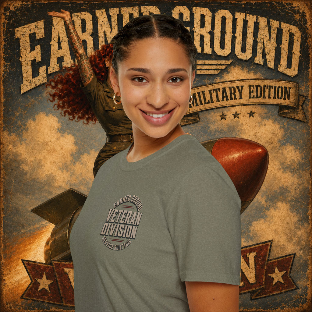 Earned Ground Veteran Division T‑Shirt —"LILY PINUP" VINTAGE SERVICE DIVISON