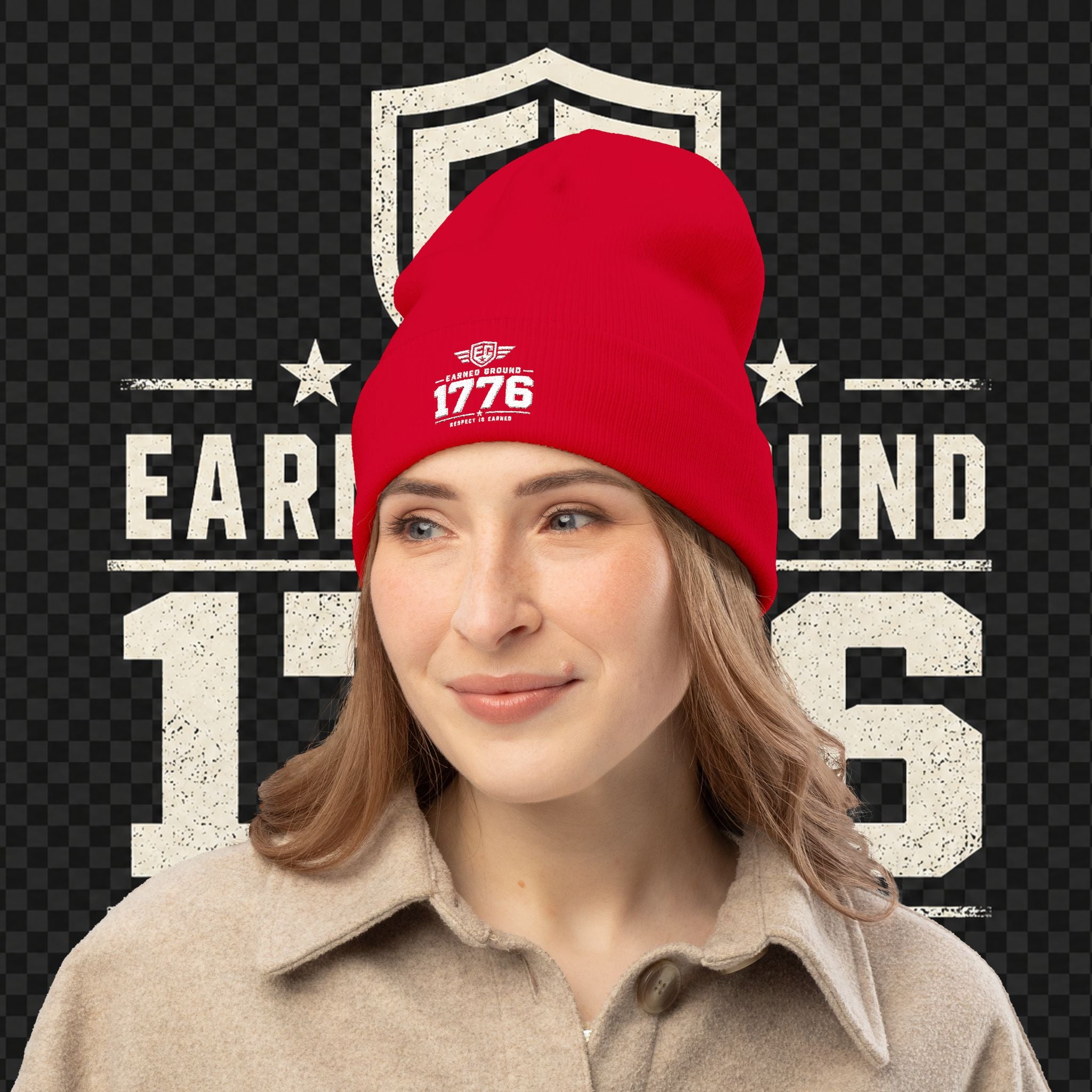 EARNED GROUND 1776 "Respect Is Earned" Embroidered Knit Beanie