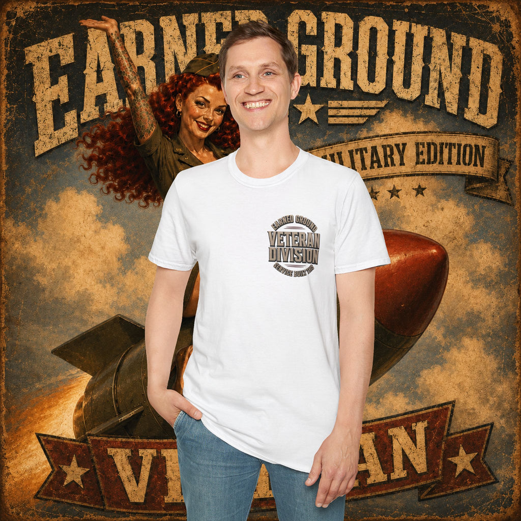 Earned Ground Veteran Division T‑Shirt —"LILY PINUP" VINTAGE SERVICE DIVISON