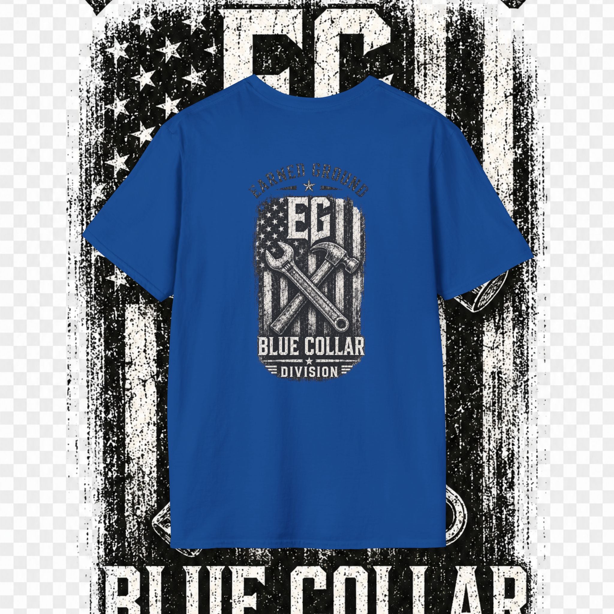 EARNED GROUND "BLUE COLLAR DIVISION" Coastal Calm Graphic T-Shirt