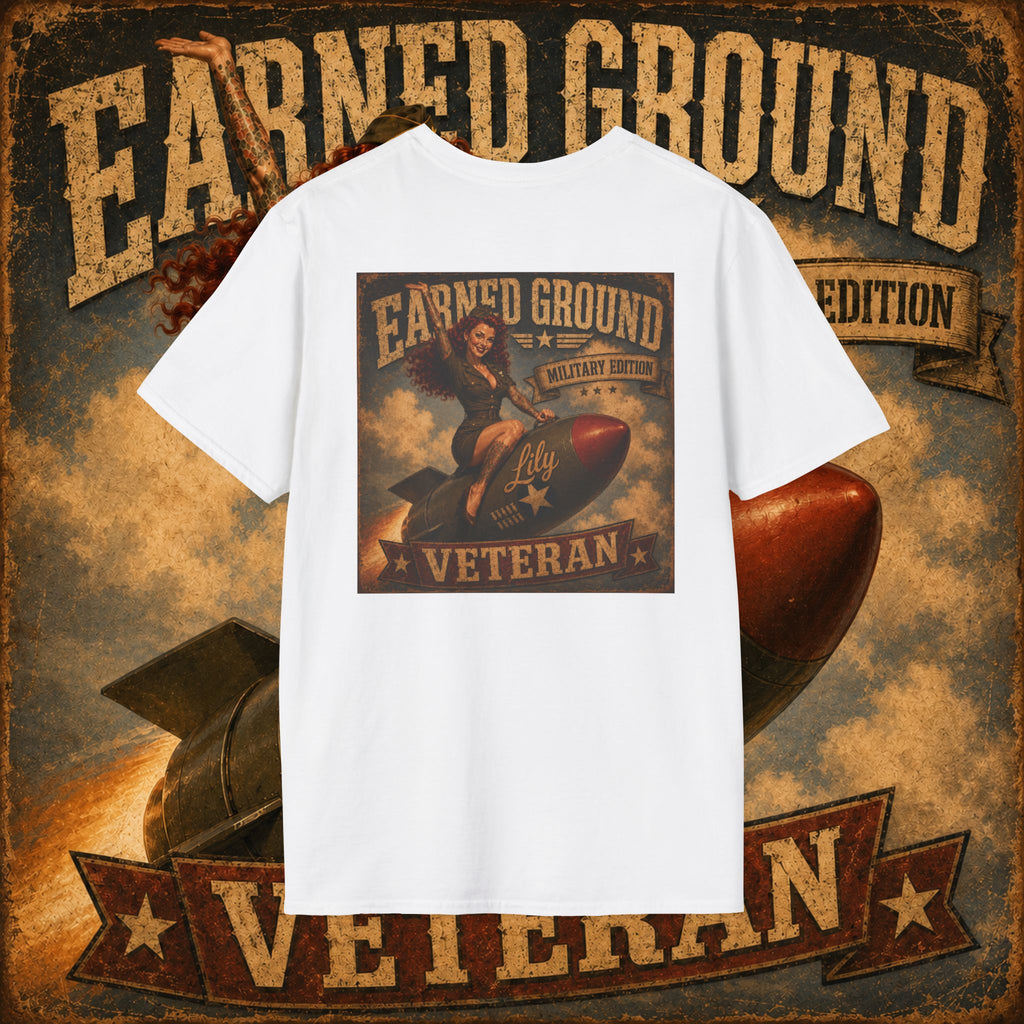 Earned Ground Veteran Division T‑Shirt —"LILY PINUP" VINTAGE SERVICE DIVISON
