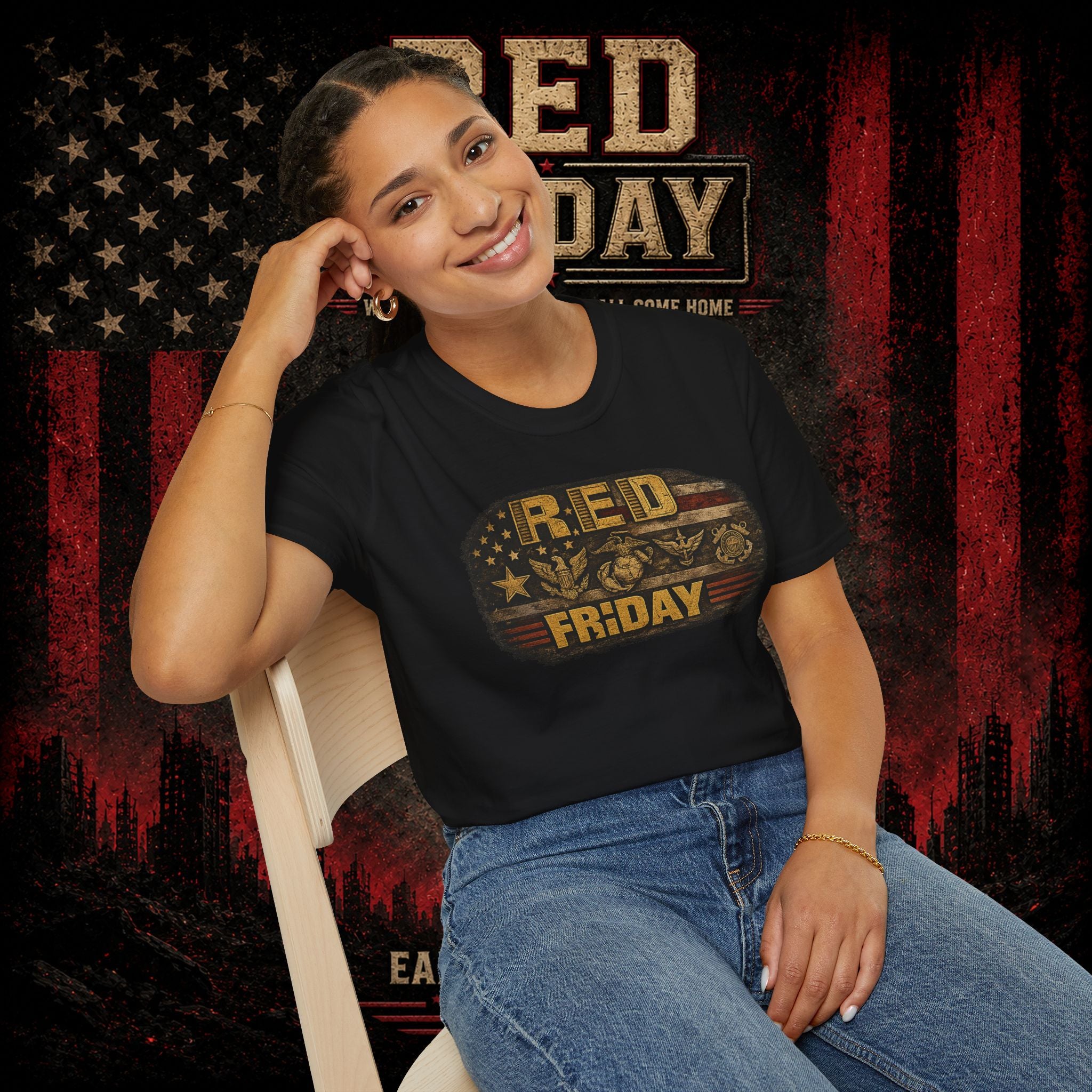 Red Friday T-Shirt – Patriotic 'Until They All Come Home' Support Tee