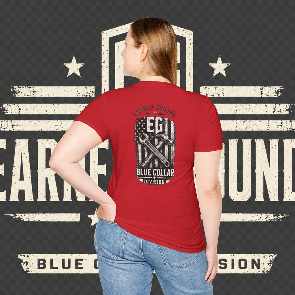 EARNED GROUND "BLUE COLLAR DIVISION" Coastal Calm Graphic T-Shirt