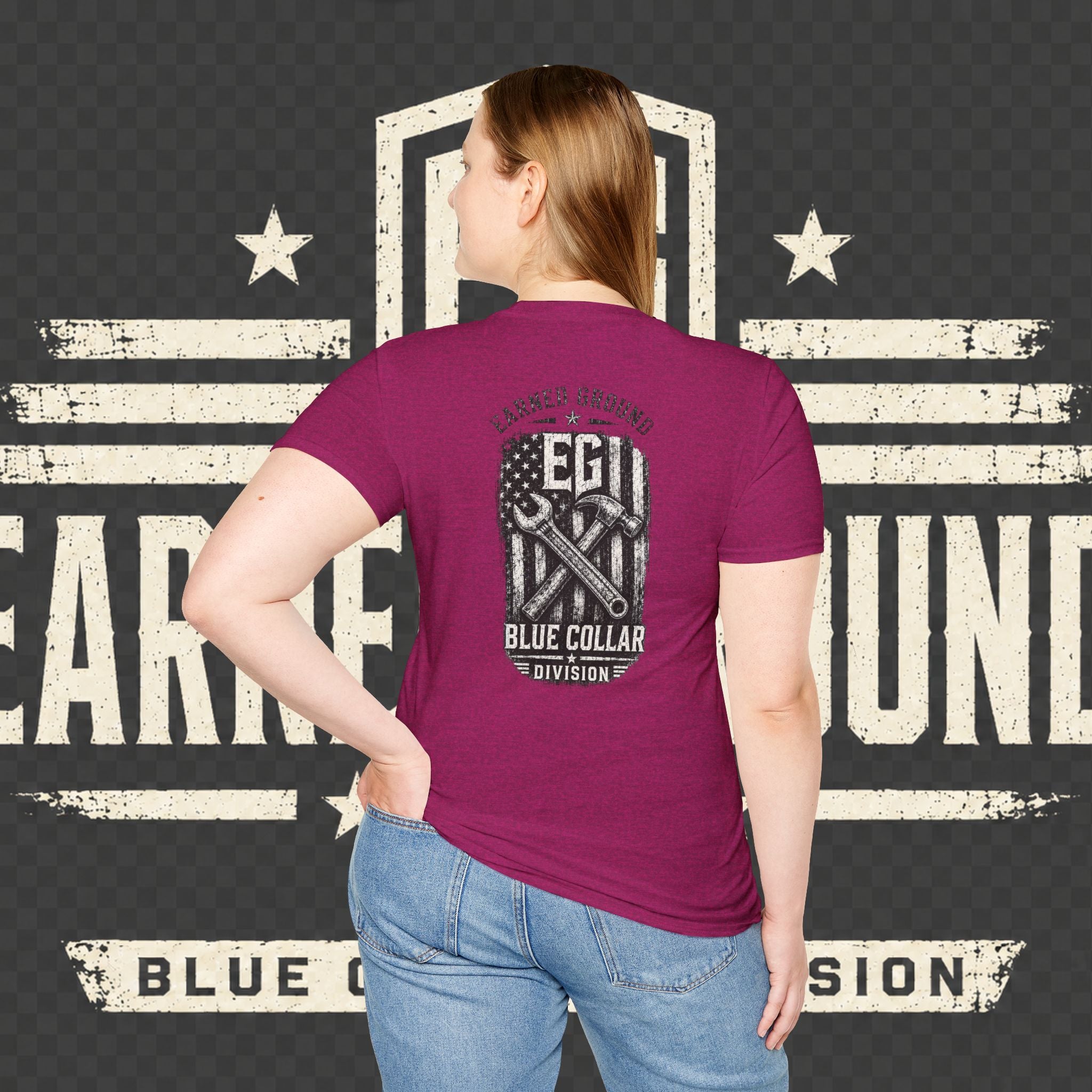 EARNED GROUND "BLUE COLLAR DIVISION" Coastal Calm Graphic T-Shirt