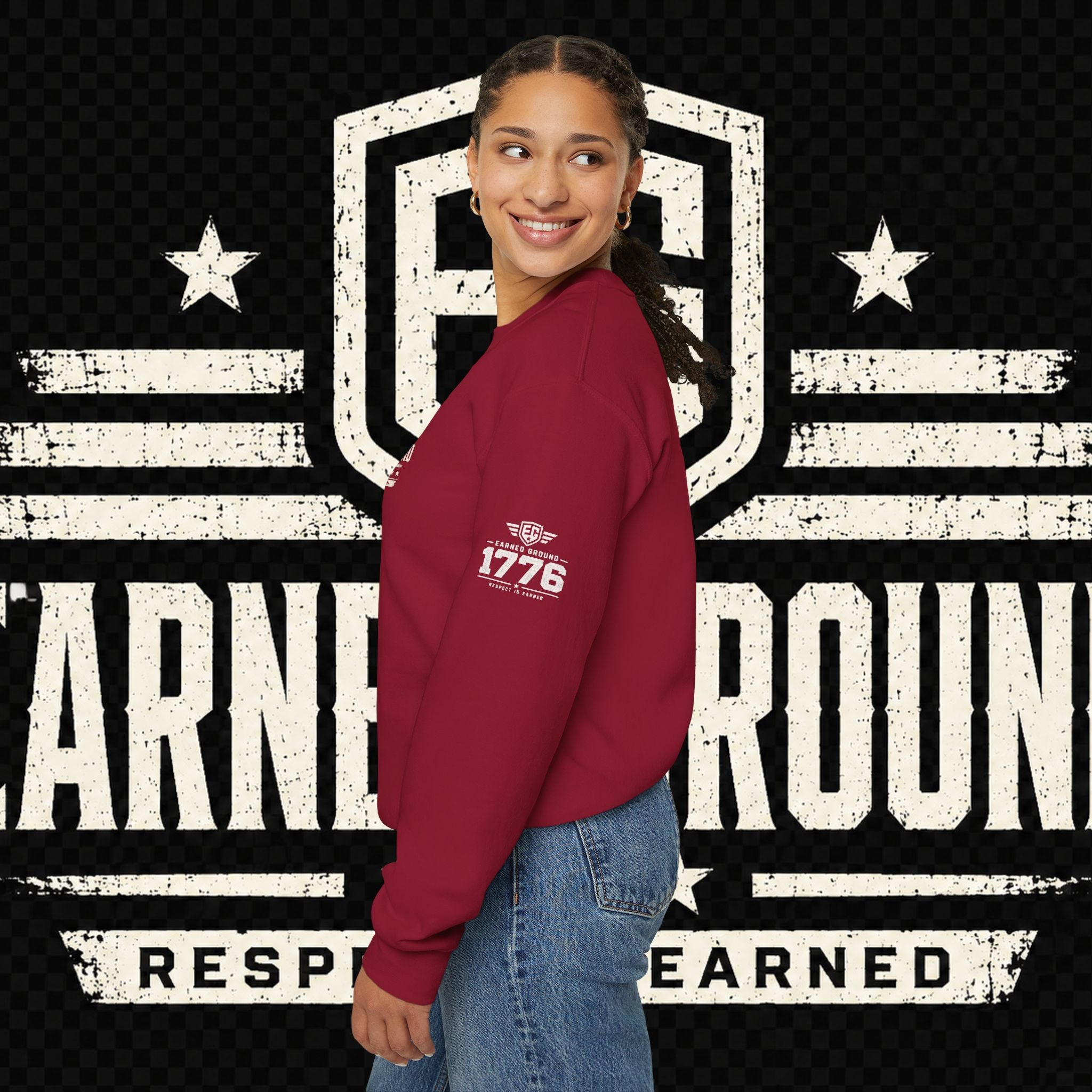 EARNED GROUND Nurses Division Crewneck Sweatshirt – Nurses Caduceus Badge Design
