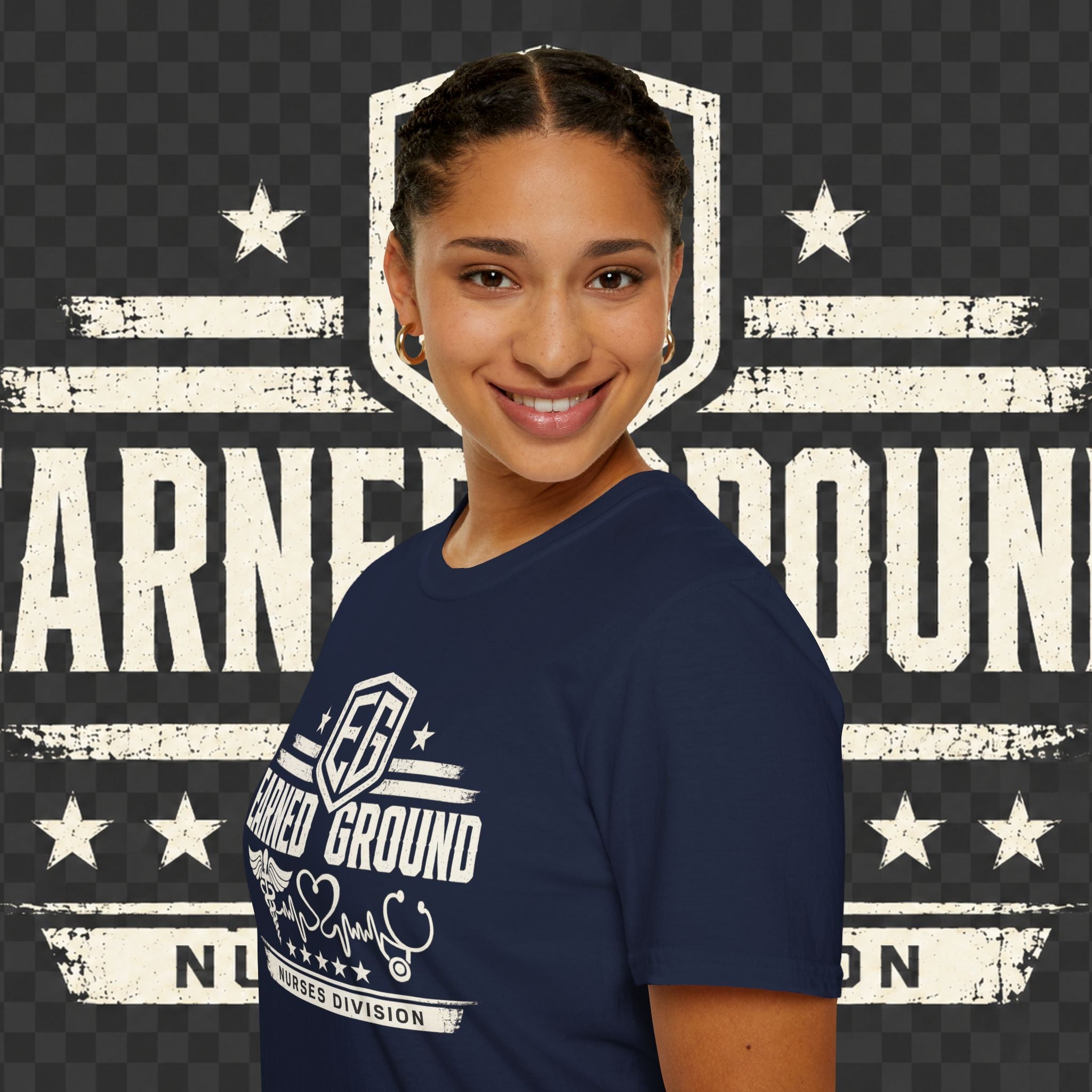 Earned Ground Nurses Division T-Shirt — Nurse Appreciation Medical Heartbeat Tee