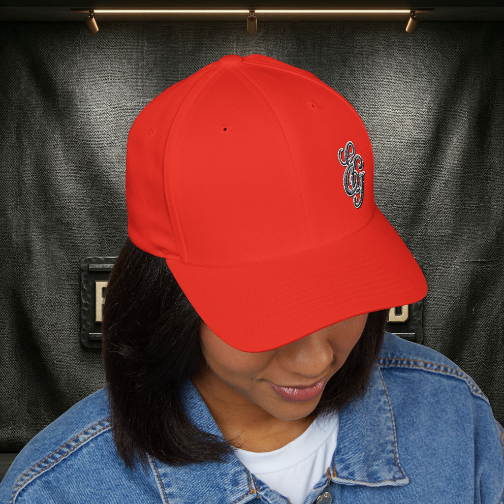 EARNED GROUND FLEX FIT — Elegant Script 'E & G' LOGO BALL CAP