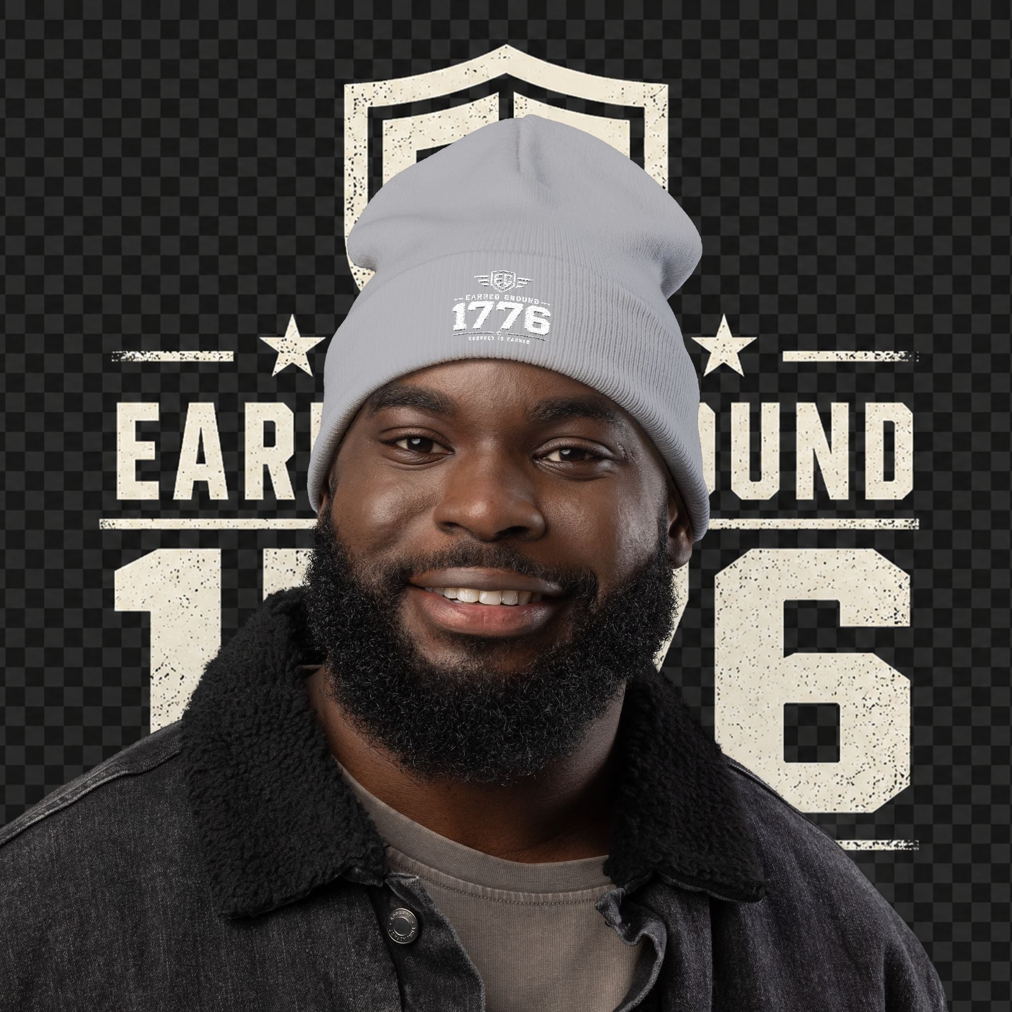 EARNED GROUND 1776 "Respect Is Earned" Embroidered Knit Beanie
