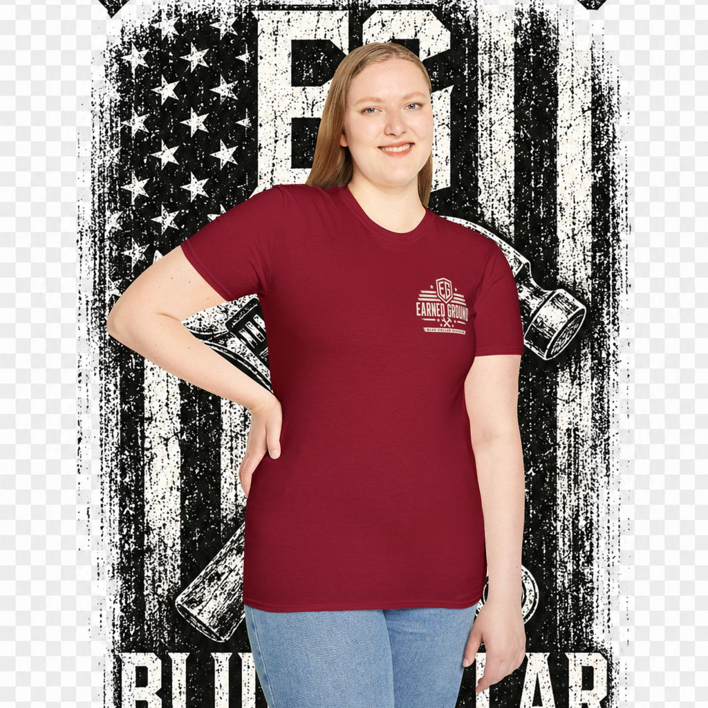 EARNED GROUND "BLUE COLLAR DIVISION" Coastal Calm Graphic T-Shirt