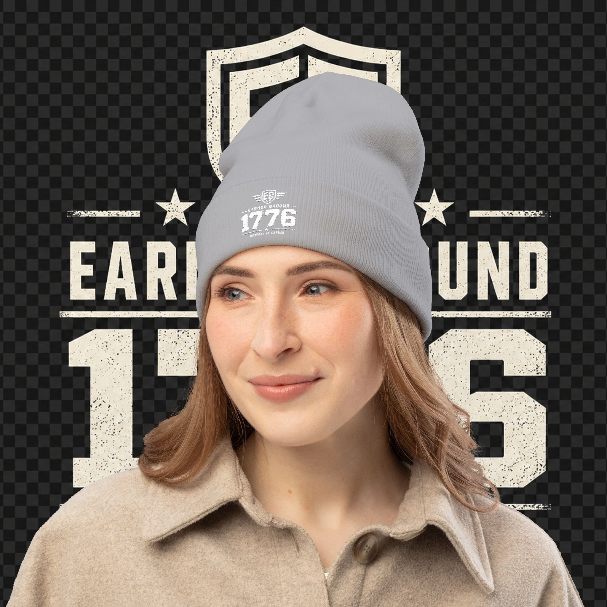 EARNED GROUND 1776 "Respect Is Earned" Embroidered Knit Beanie