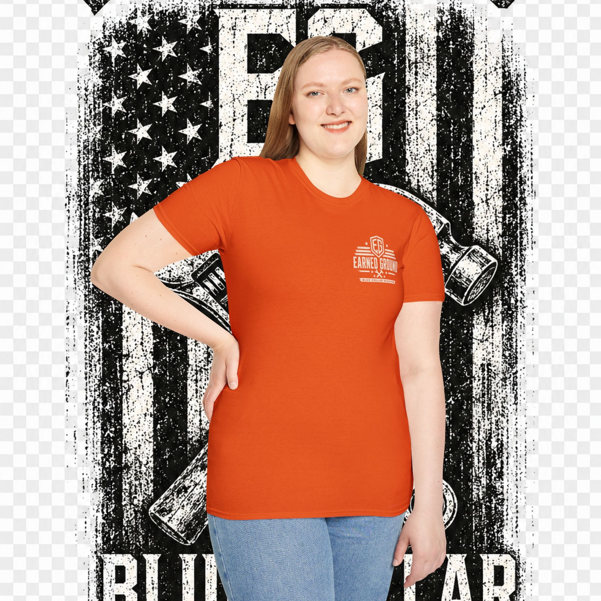 EARNED GROUND "BLUE COLLAR DIVISION" Coastal Calm Graphic T-Shirt