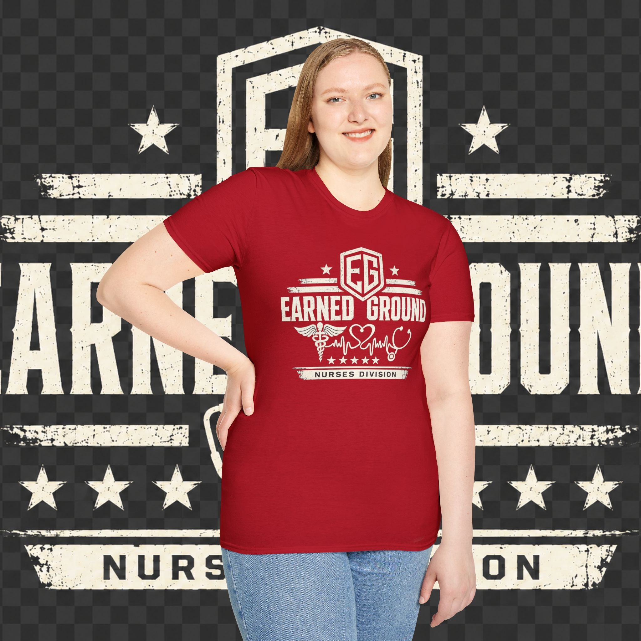 Earned Ground Nurses Division T-Shirt — Nurse Appreciation Medical Heartbeat Tee