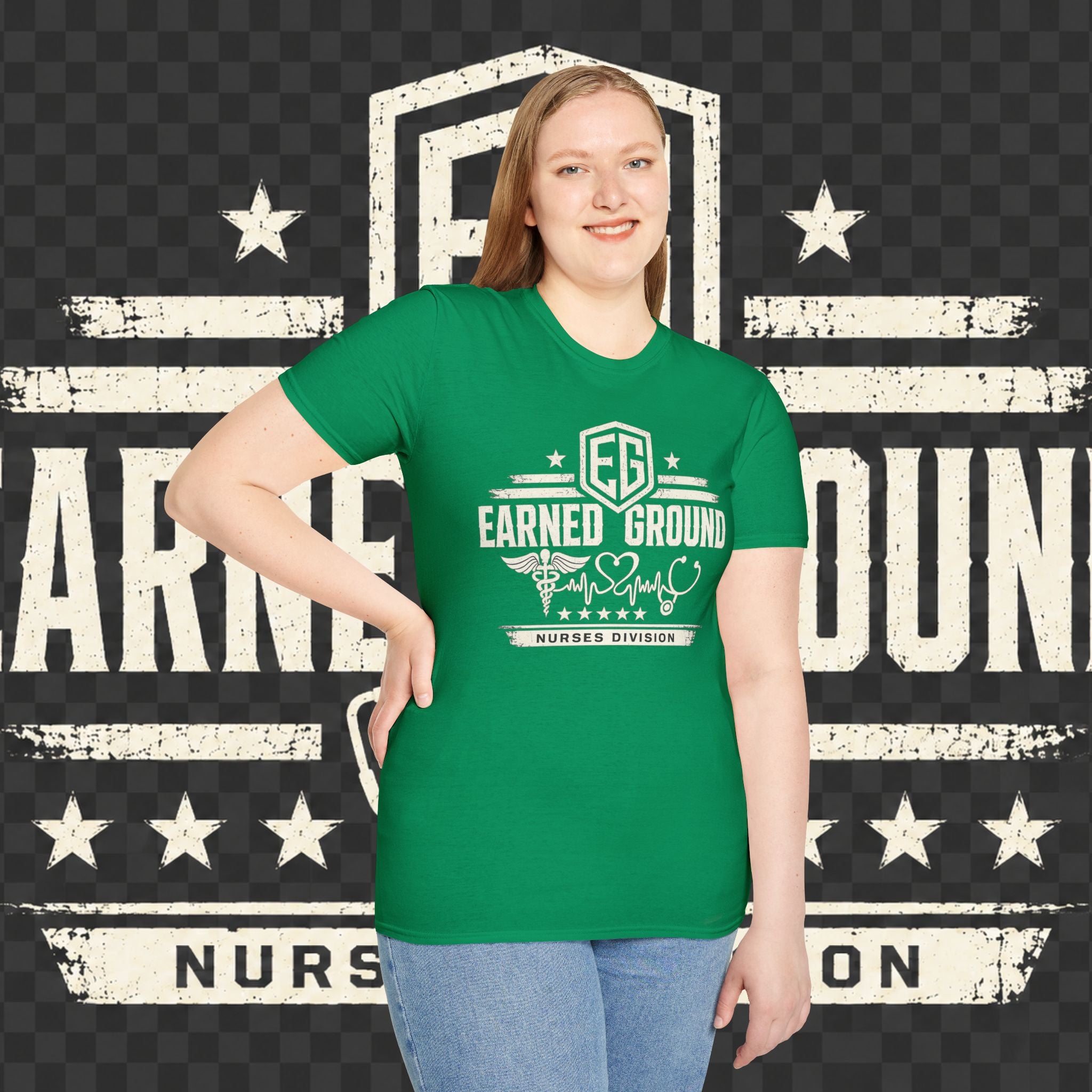 Earned Ground Nurses Division T-Shirt — Nurse Appreciation Medical Heartbeat Tee