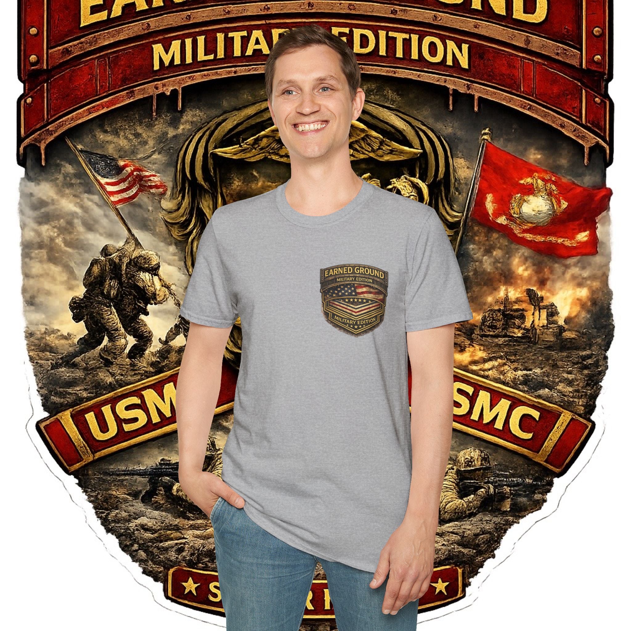 Earned Ground Military Edition USMC — USMC Military Tribute Pocket Tee