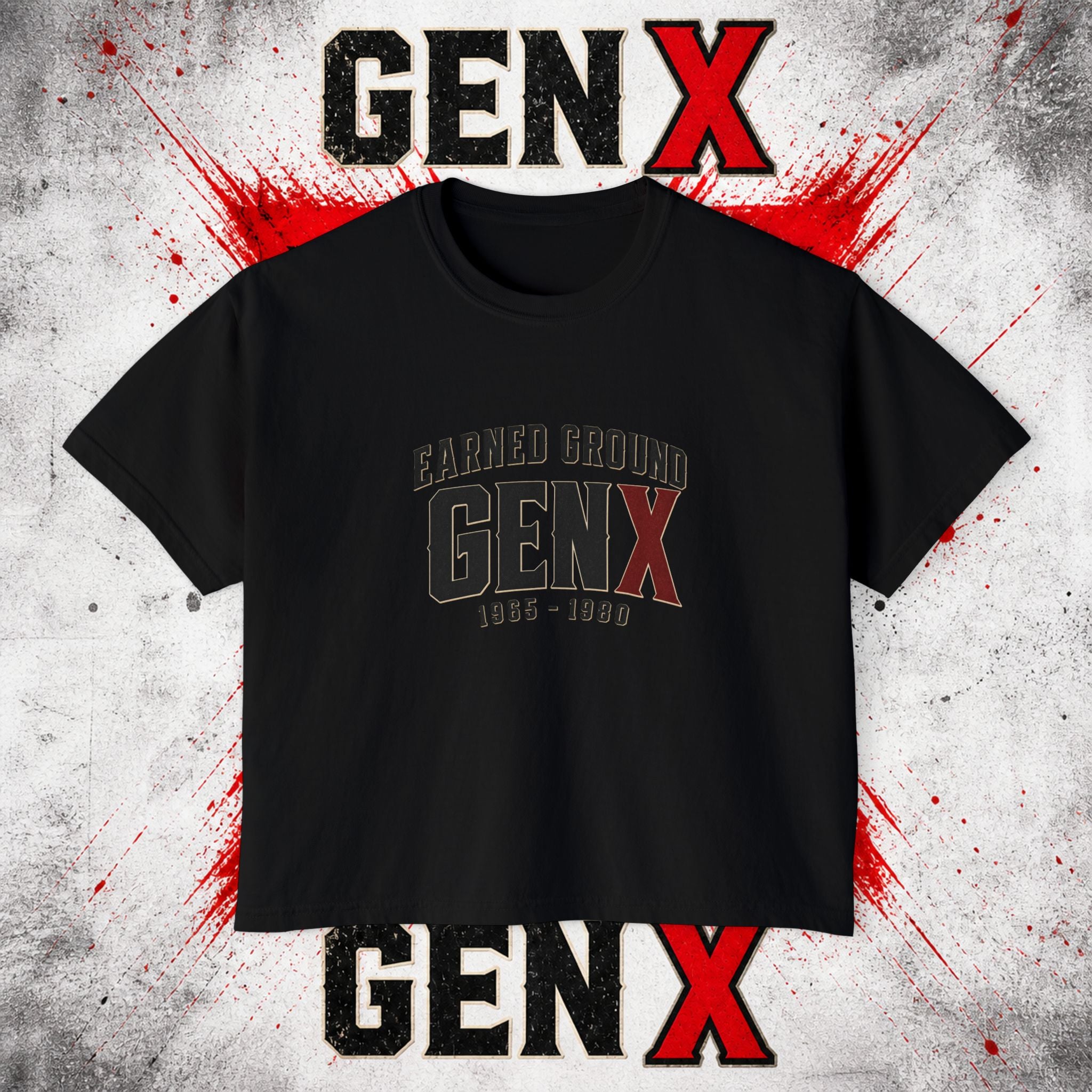 Gen X Women's Boxy Tee — "Earned Ground" 1965–1980 Retro