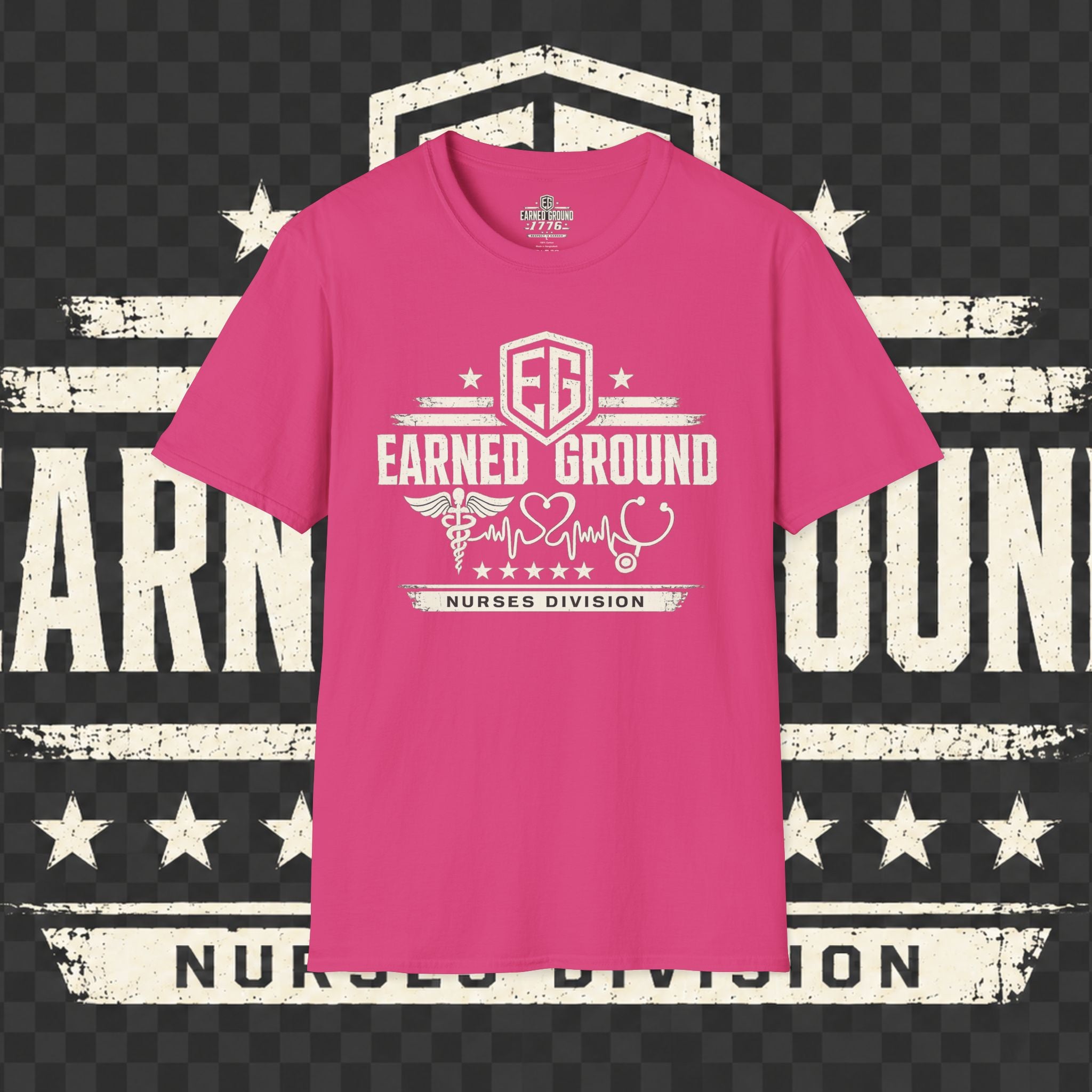 Earned Ground Nurses Division T-Shirt — Nurse Appreciation Medical Heartbeat Tee