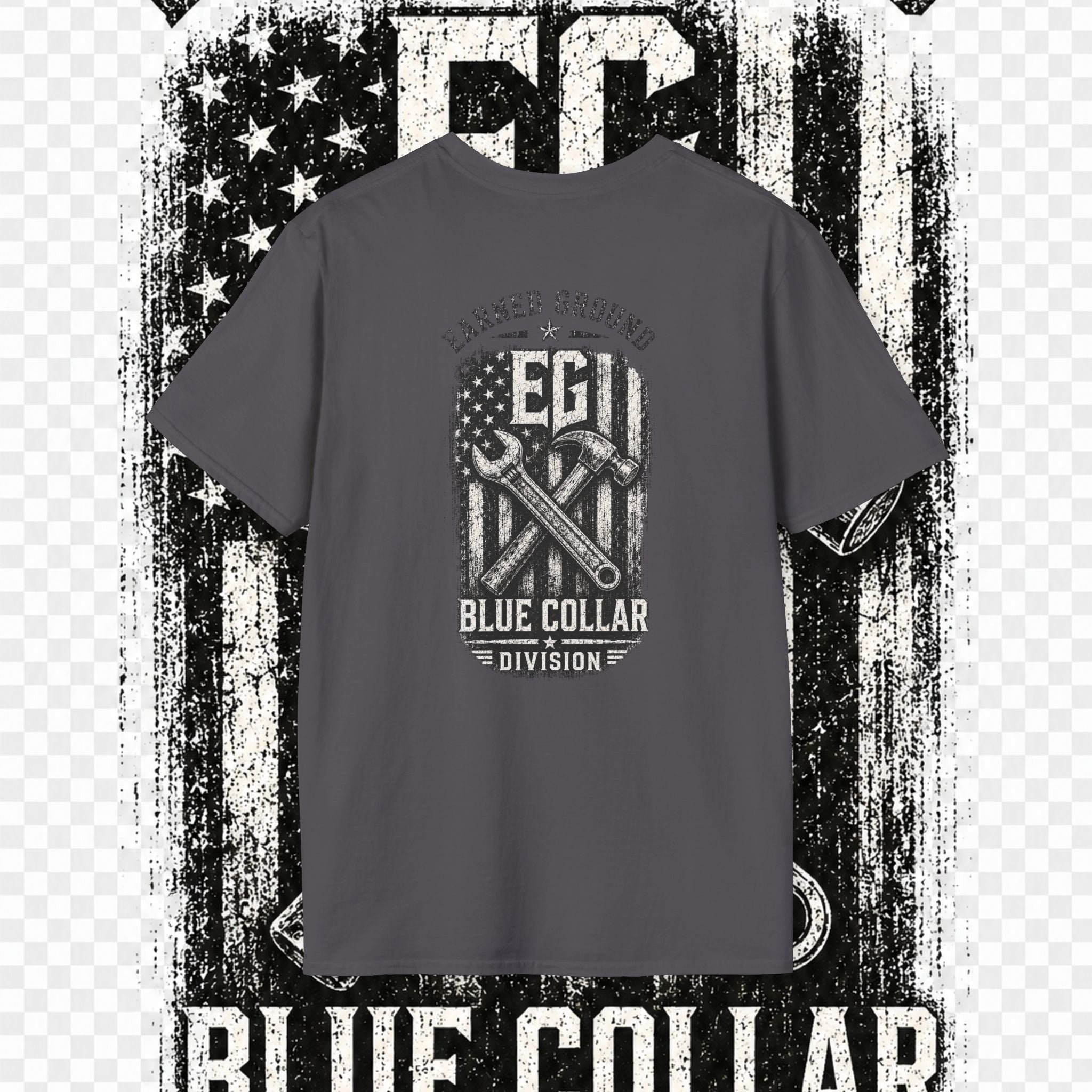 EARNED GROUND "BLUE COLLAR DIVISION" Coastal Calm Graphic T-Shirt