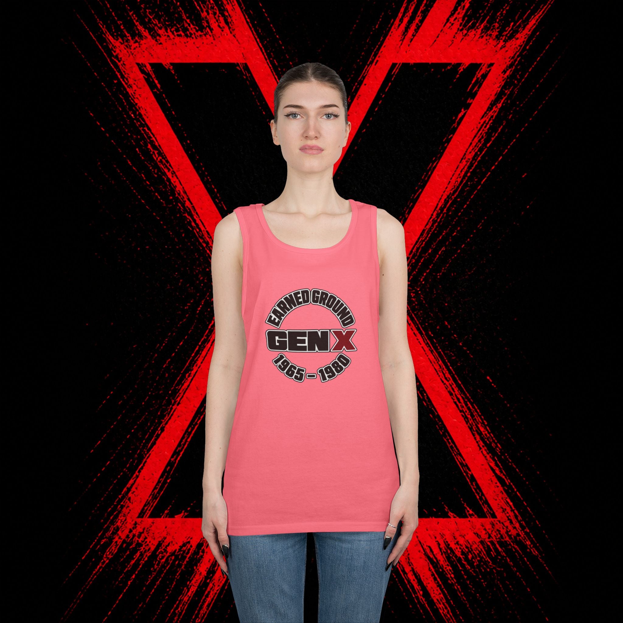 Gen X Tank Top - "Earned Ground" 1965–1980 Retro Logo Tank