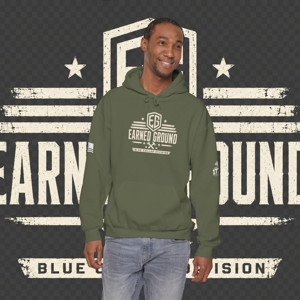 Earned Ground Blue Collar Hoodie – Blue Collar Division Hoodie