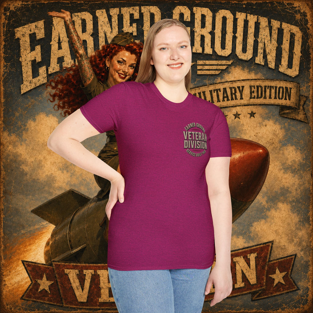 Earned Ground Veteran Division T‑Shirt —"LILY PINUP" VINTAGE SERVICE DIVISON