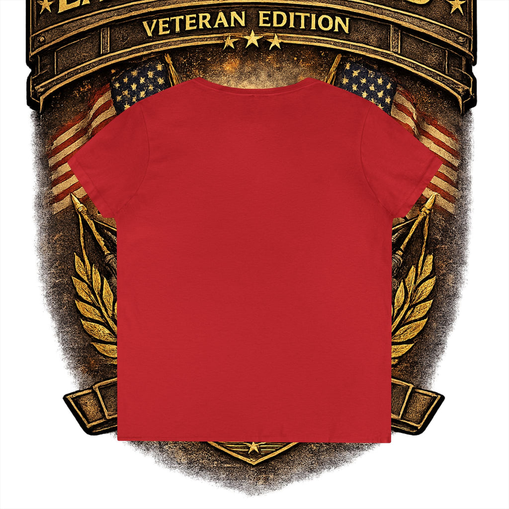 EARNED GROUND Female Veteran V-Neck T-Shirt — "Female Veteran" Edition"