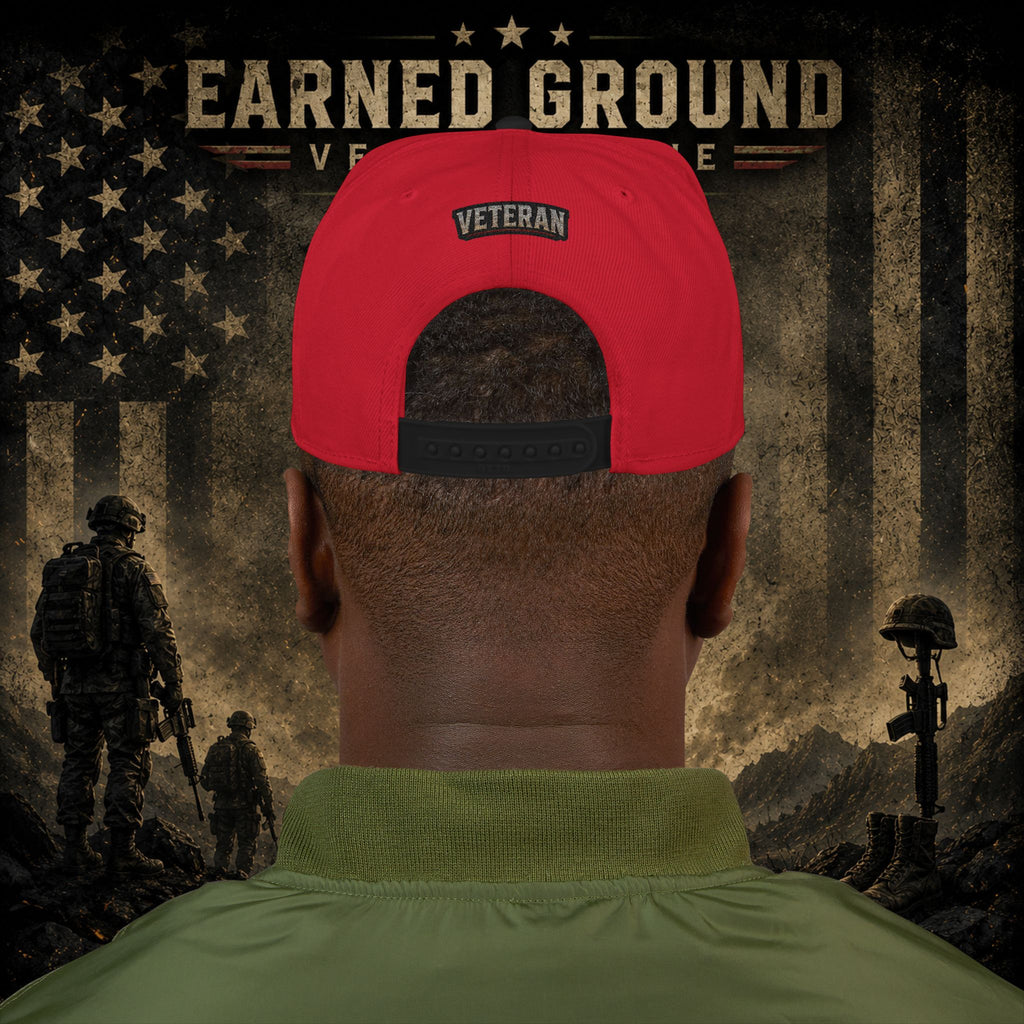 Earned Ground Veteran Line  Embroidered Snapback Hat