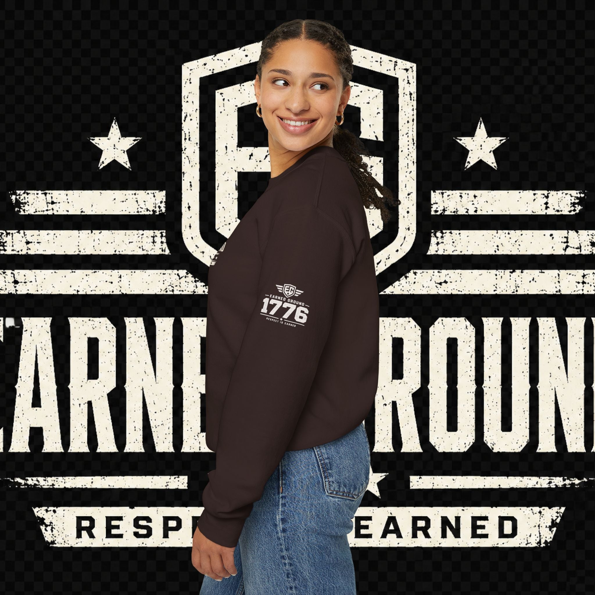 EARNED GROUND Nurses Division Crewneck Sweatshirt – Nurses Caduceus Badge Design