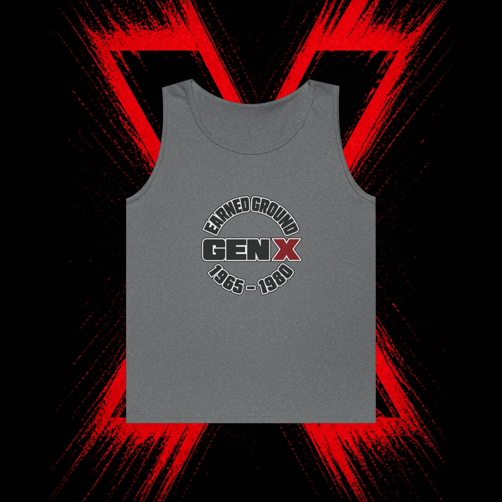 Gen X Tank Top - "Earned Ground" 1965–1980 Retro Logo Tank
