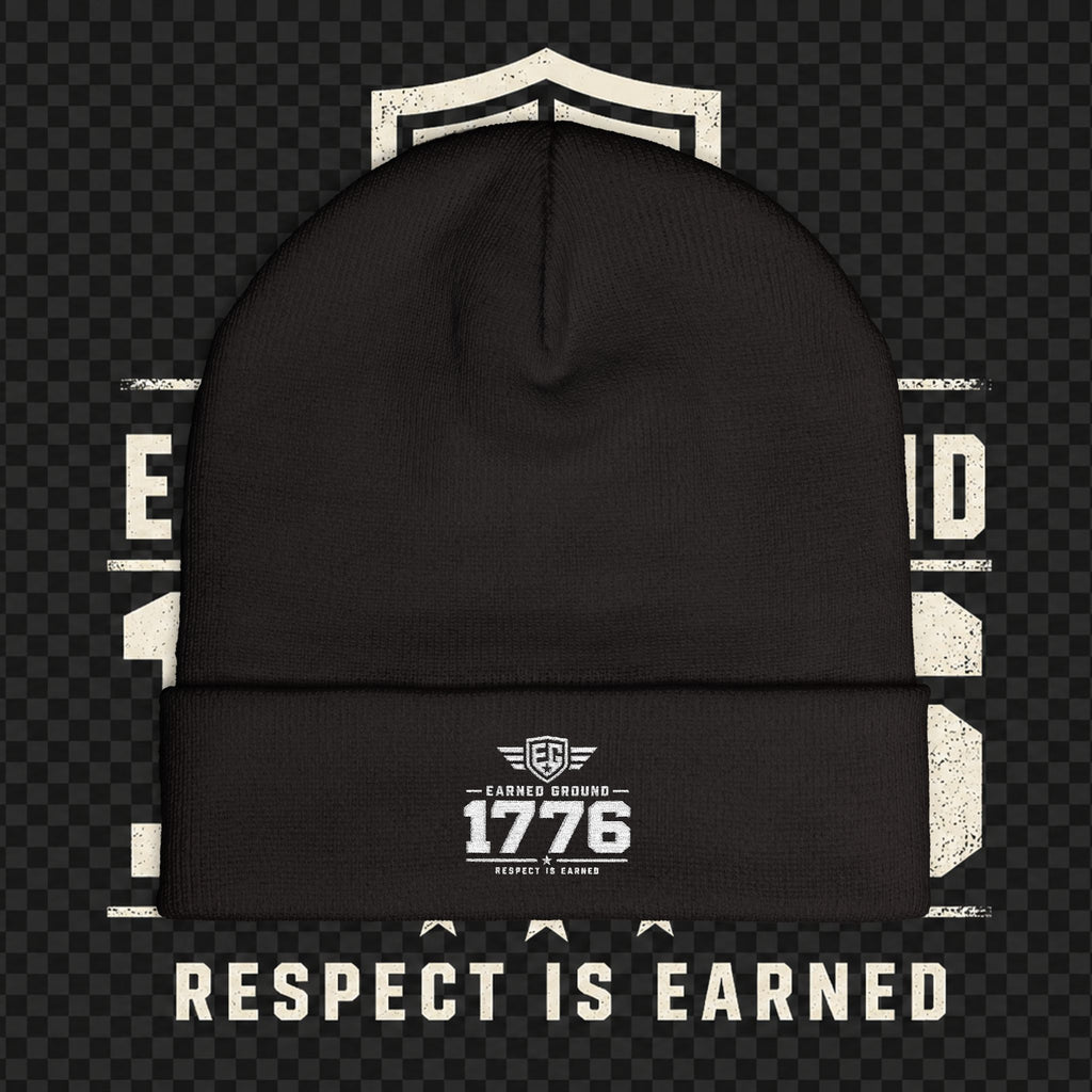EARNED GROUND 1776 "Respect Is Earned" Embroidered Knit Beanie