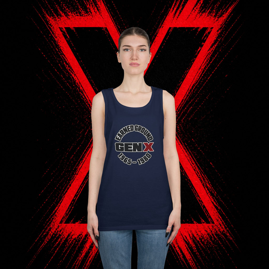 Gen X Tank Top - "Earned Ground" 1965–1980 Retro Logo Tank