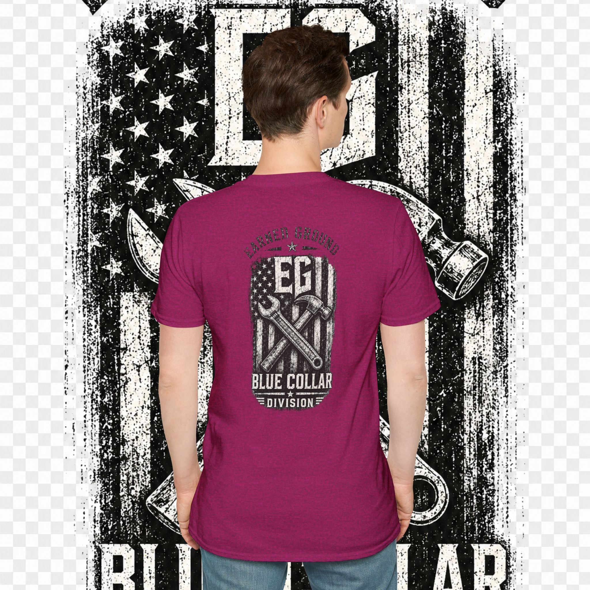 EARNED GROUND "BLUE COLLAR DIVISION" Coastal Calm Graphic T-Shirt