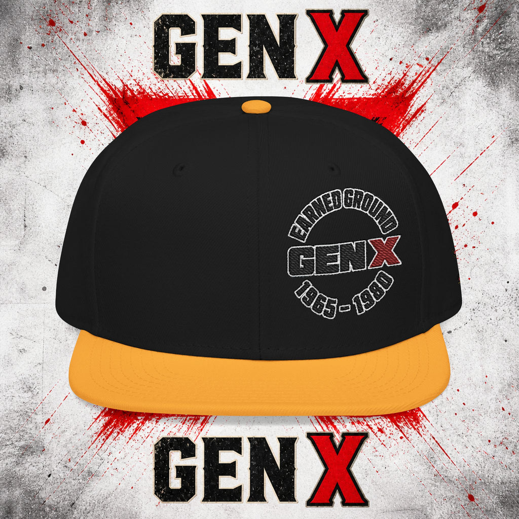 Gen X Embroidered Flat Bill Ball Cap — Gen X Proud 1965–1980