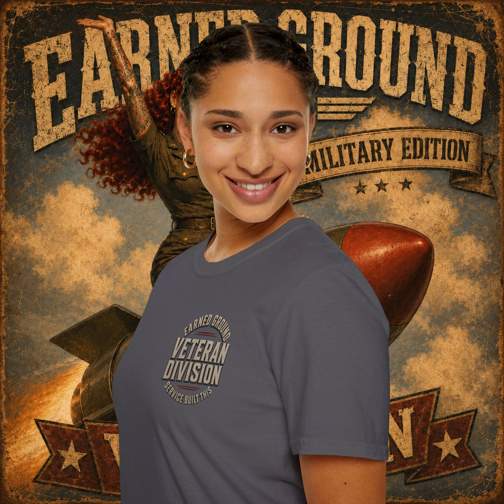 Earned Ground Veteran Division T‑Shirt —"LILY PINUP" VINTAGE SERVICE DIVISON