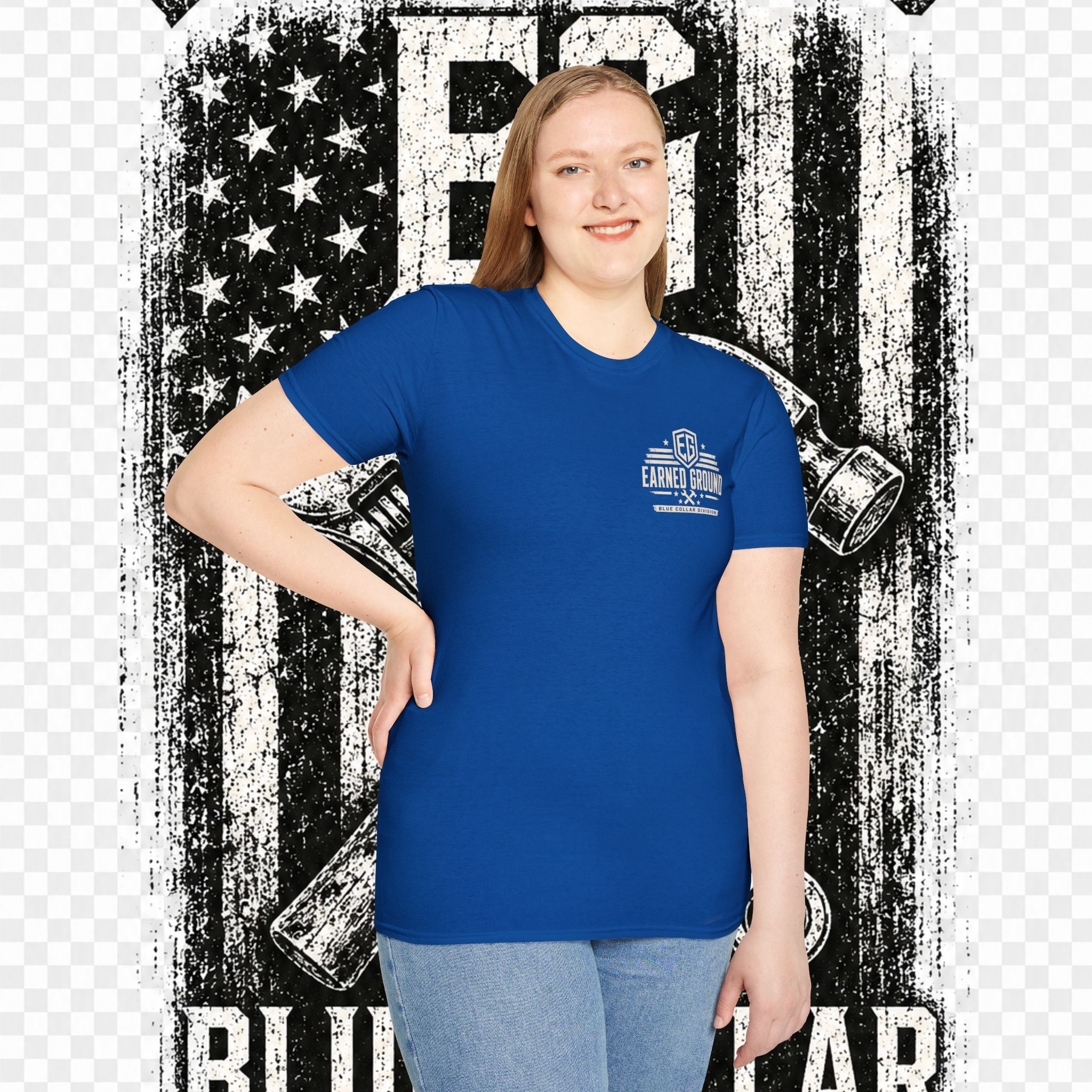 EARNED GROUND "BLUE COLLAR DIVISION" Coastal Calm Graphic T-Shirt