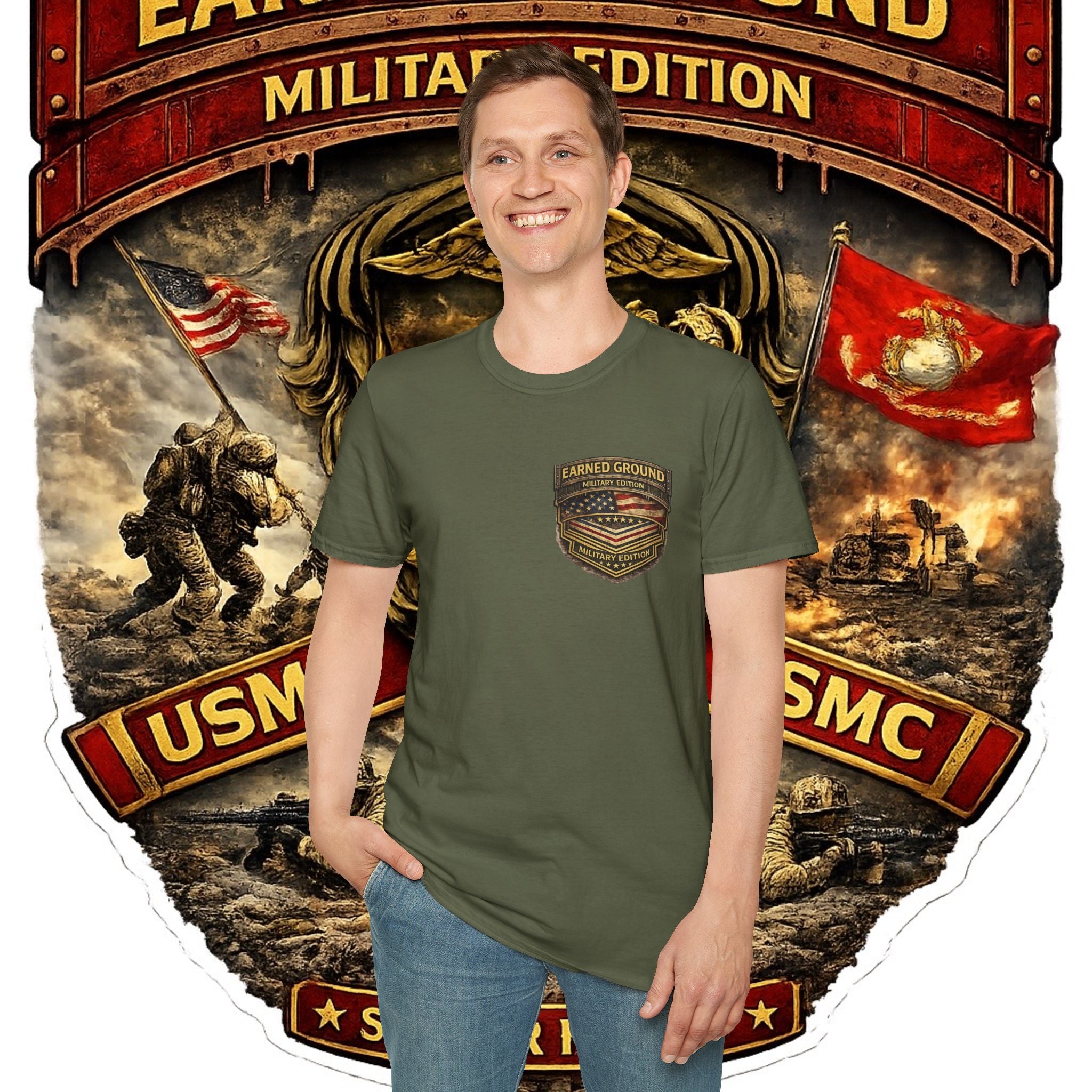 Earned Ground Military Edition USMC — USMC Military Tribute Pocket Tee