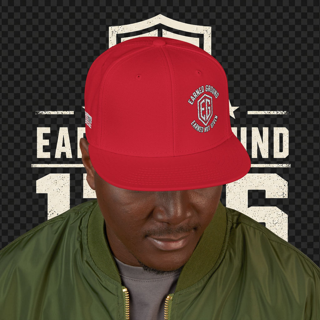 Earned Ground Embroidered Snapback Hat – Respect Is Earned Logo