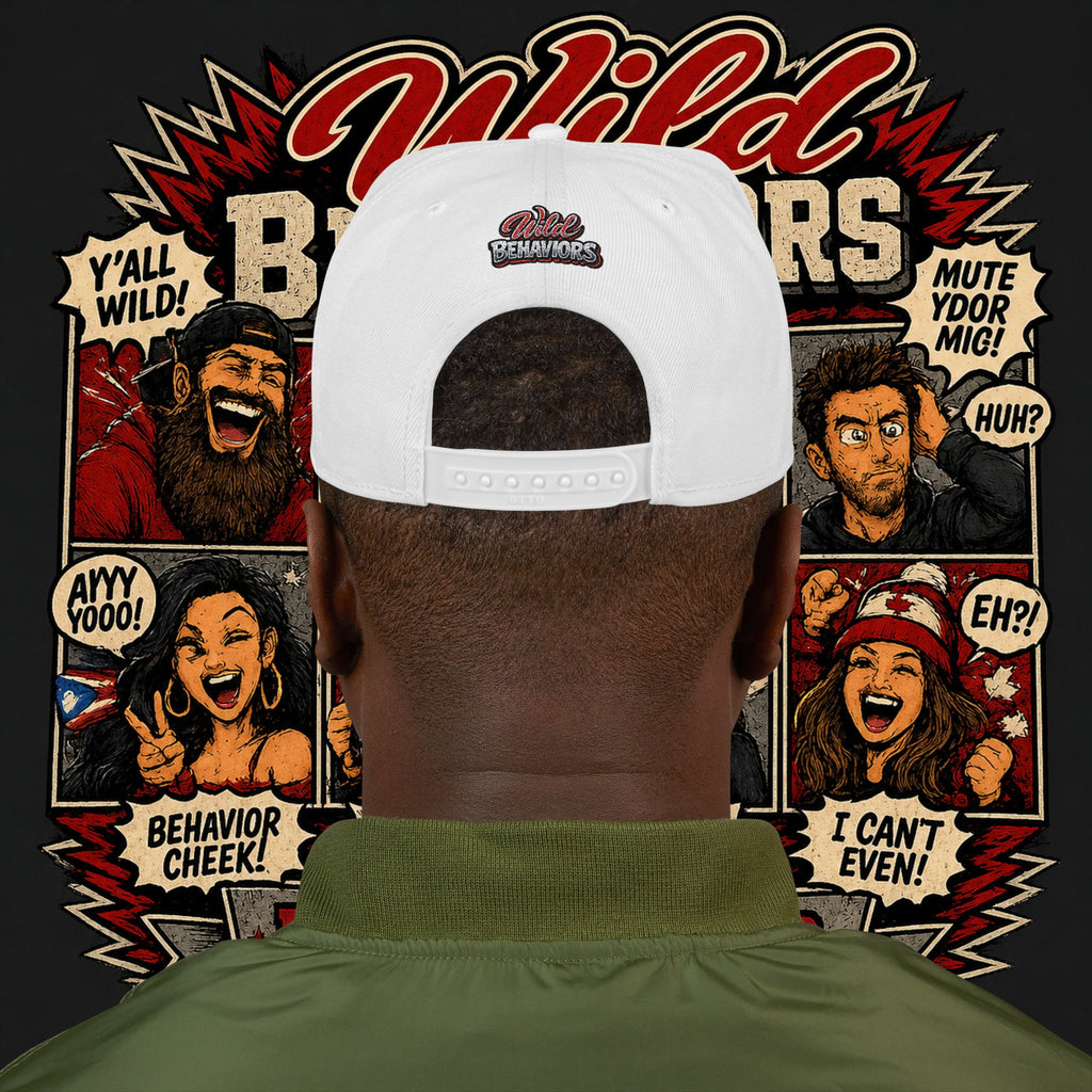 Earned Ground Cap Snapback Hat — 'Wild Behaviors' Embroidered Earned Ground Cap