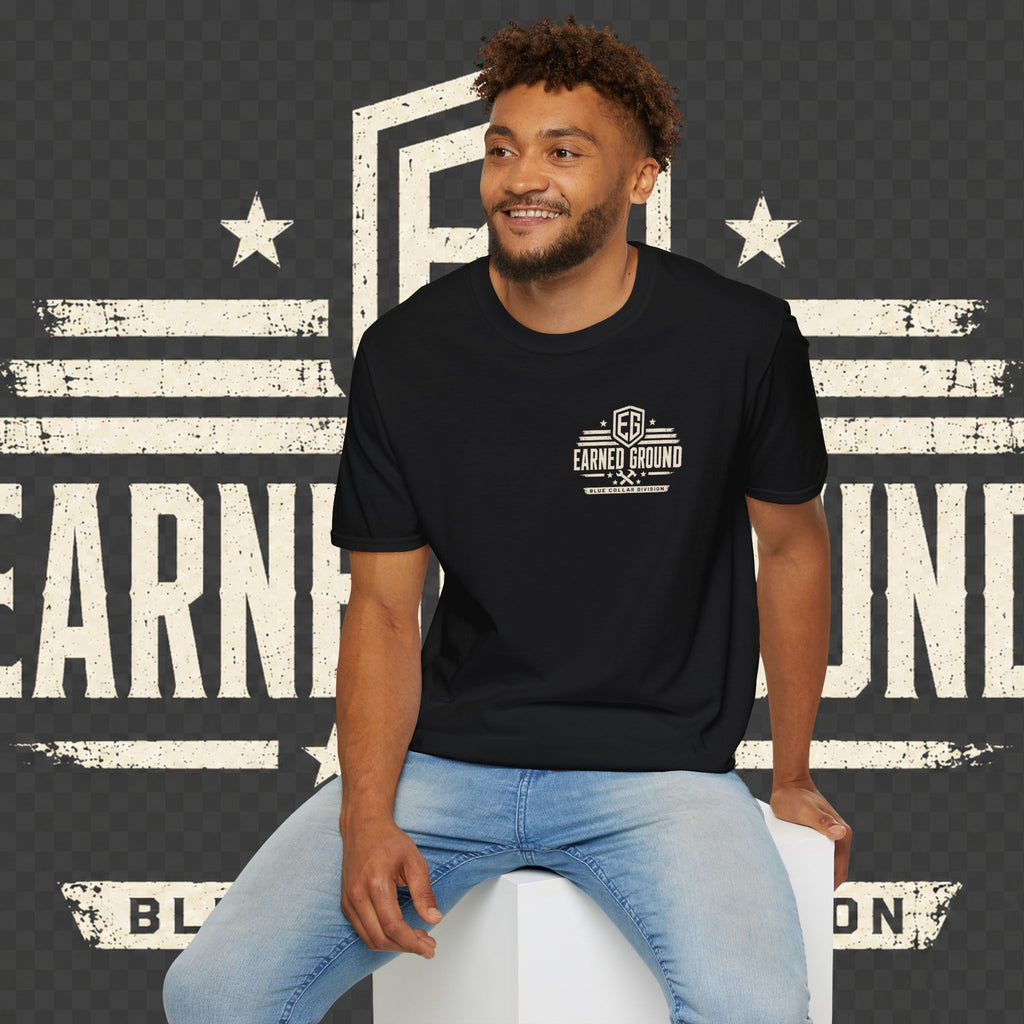 EARNED GROUND "BLUE COLLAR DIVISION" Coastal Calm Graphic T-Shirt