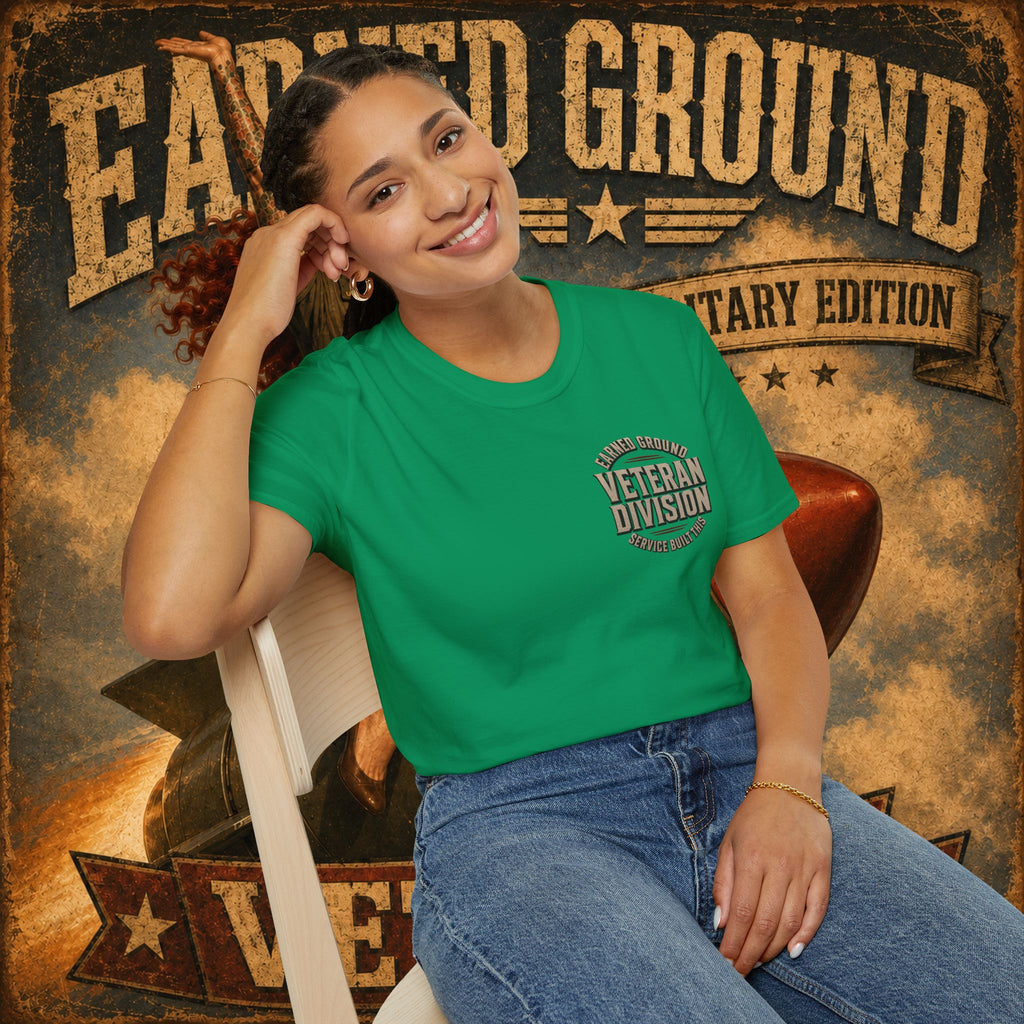 Earned Ground Veteran Division T‑Shirt —"LILY PINUP" VINTAGE SERVICE DIVISON