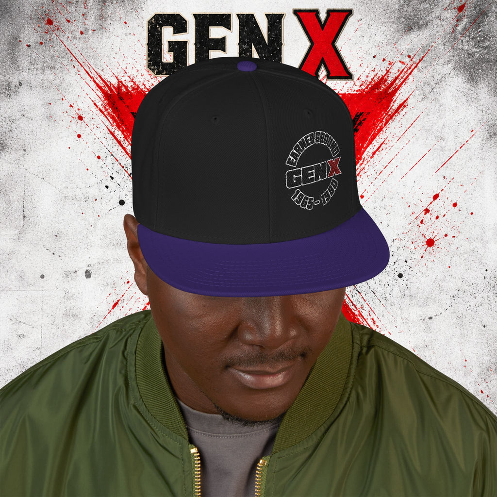 Gen X Embroidered Flat Bill Ball Cap — Gen X Proud 1965–1980