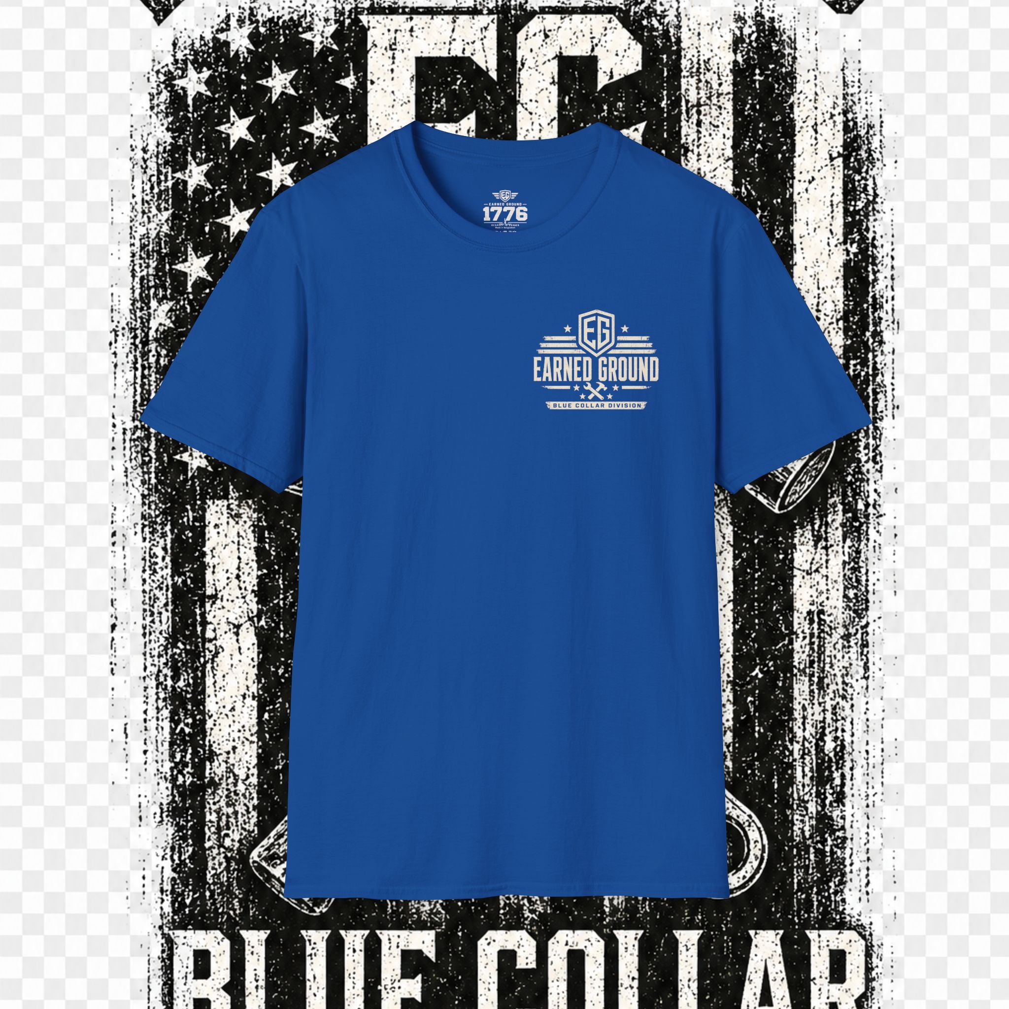 EARNED GROUND "BLUE COLLAR DIVISION" Coastal Calm Graphic T-Shirt