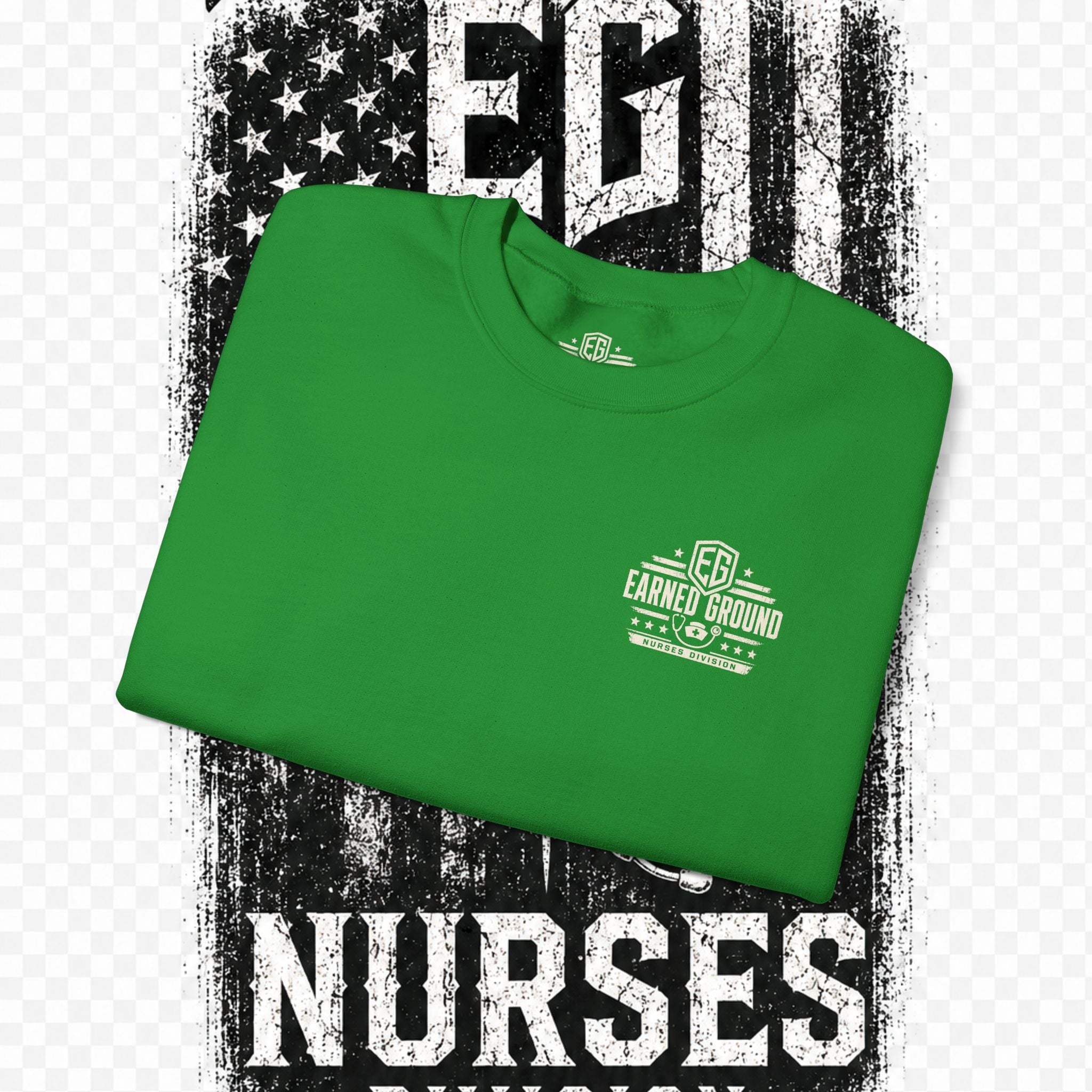 EARNED GROUND Nurses Division Crewneck Sweatshirt – Nurses Caduceus Badge Design