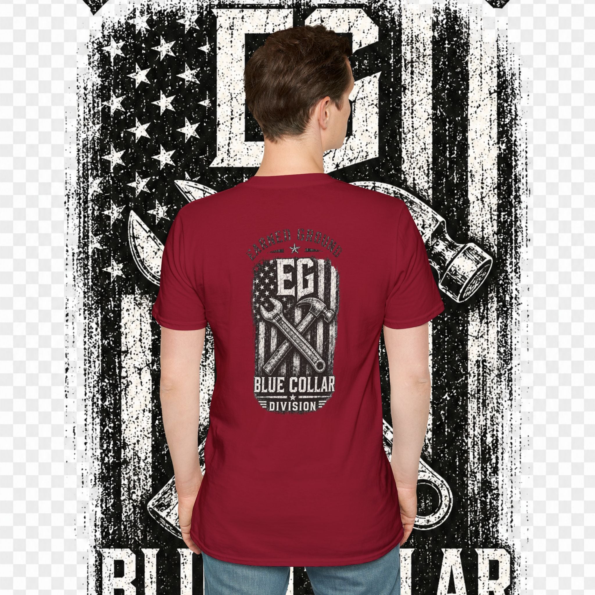 EARNED GROUND "BLUE COLLAR DIVISION" Coastal Calm Graphic T-Shirt