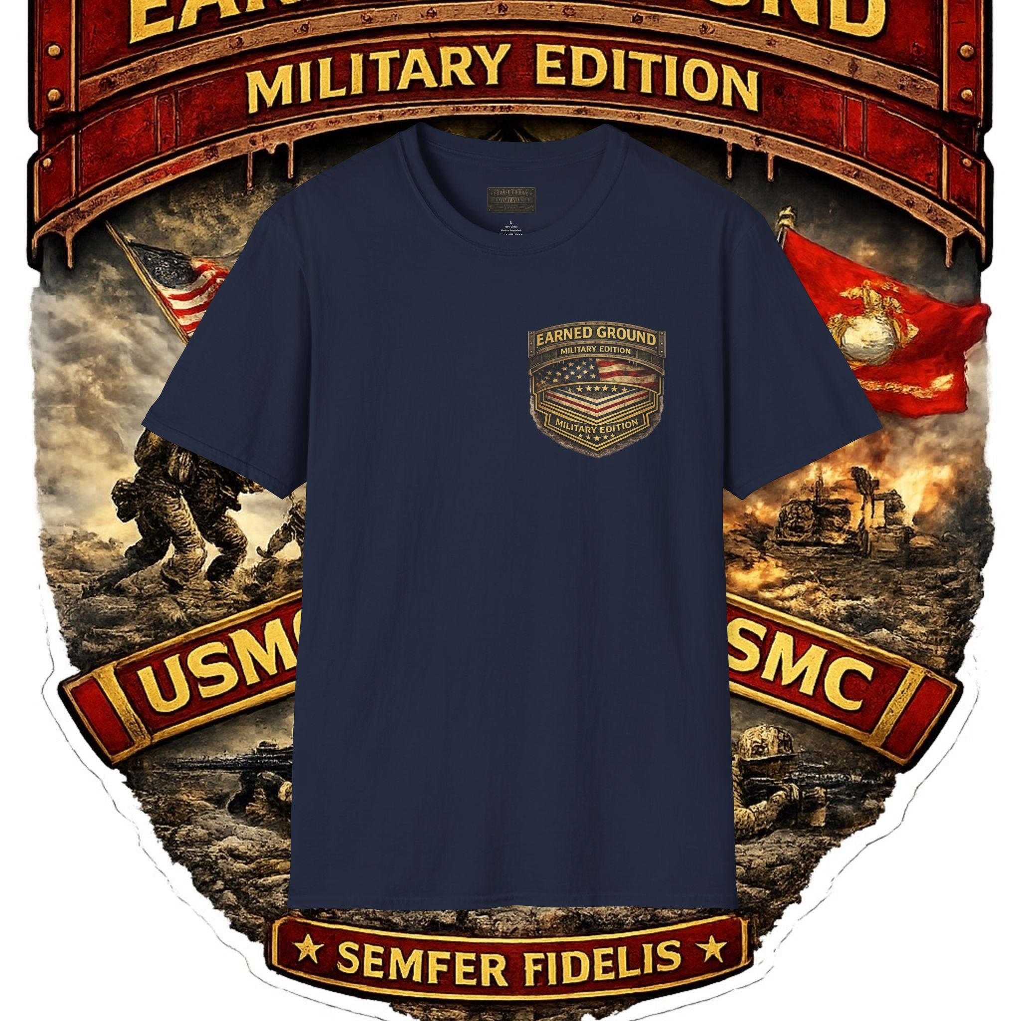 Earned Ground Military Edition USMC — USMC Military Tribute Pocket Tee