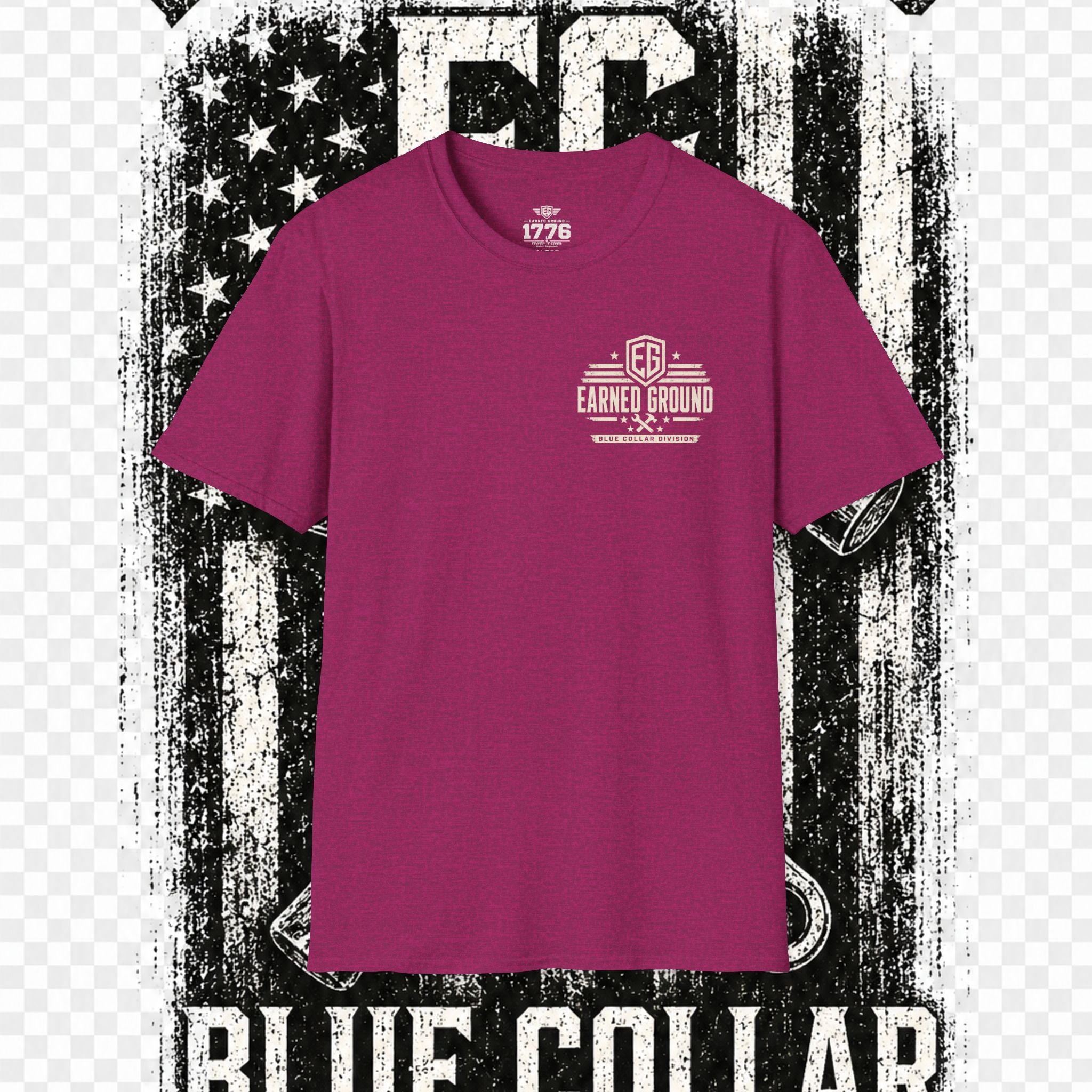 EARNED GROUND "BLUE COLLAR DIVISION" Coastal Calm Graphic T-Shirt