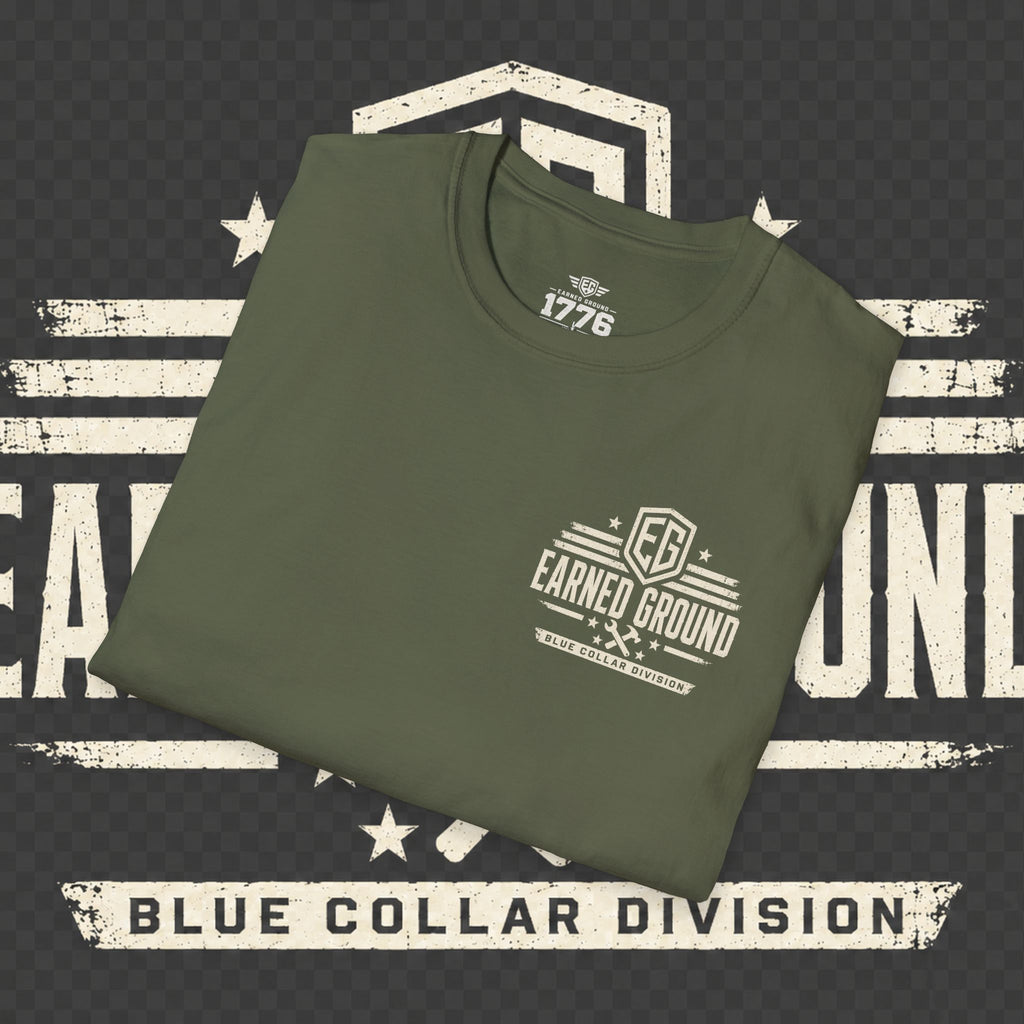 EARNED GROUND "BLUE COLLAR DIVISION" Coastal Calm Graphic T-Shirt